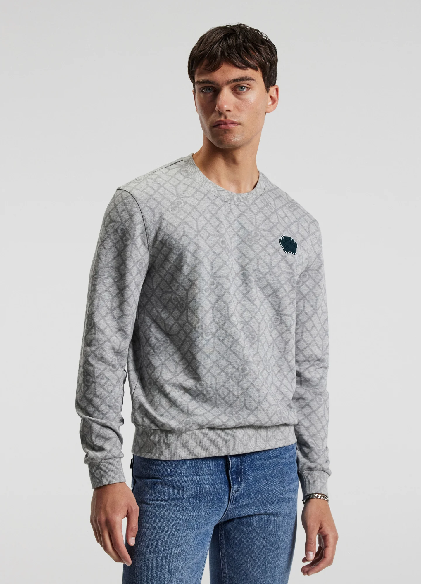 All Over Monogram Sweat Grey Marle - Image 3