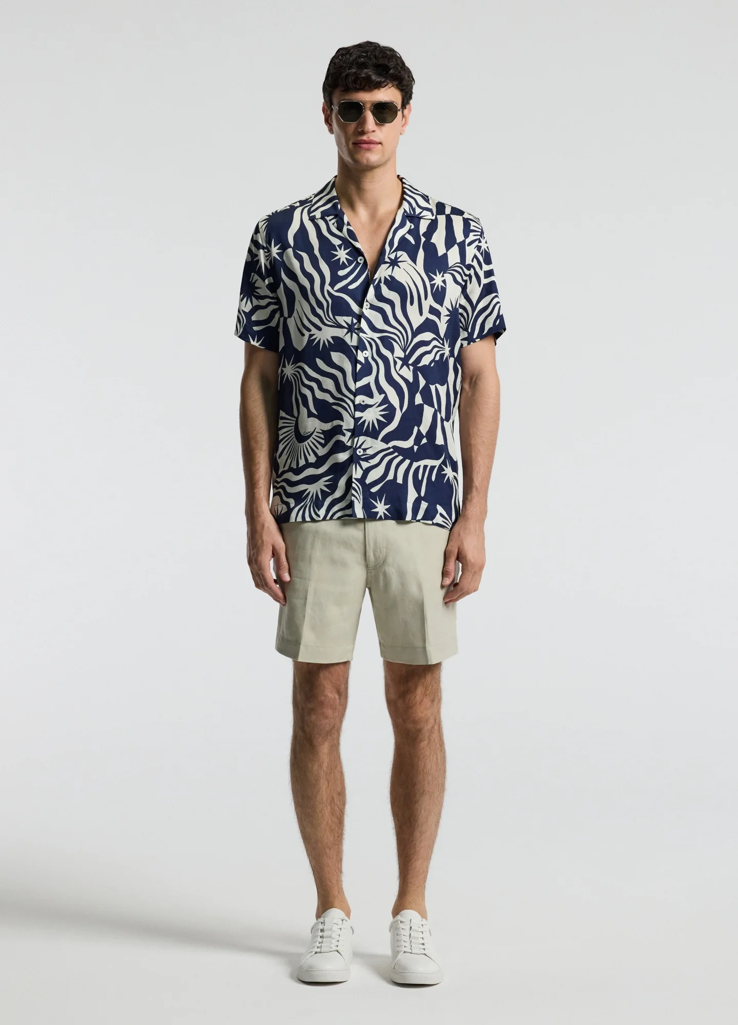 Astro Print Short Sleeve Shirt Navy - Image 2