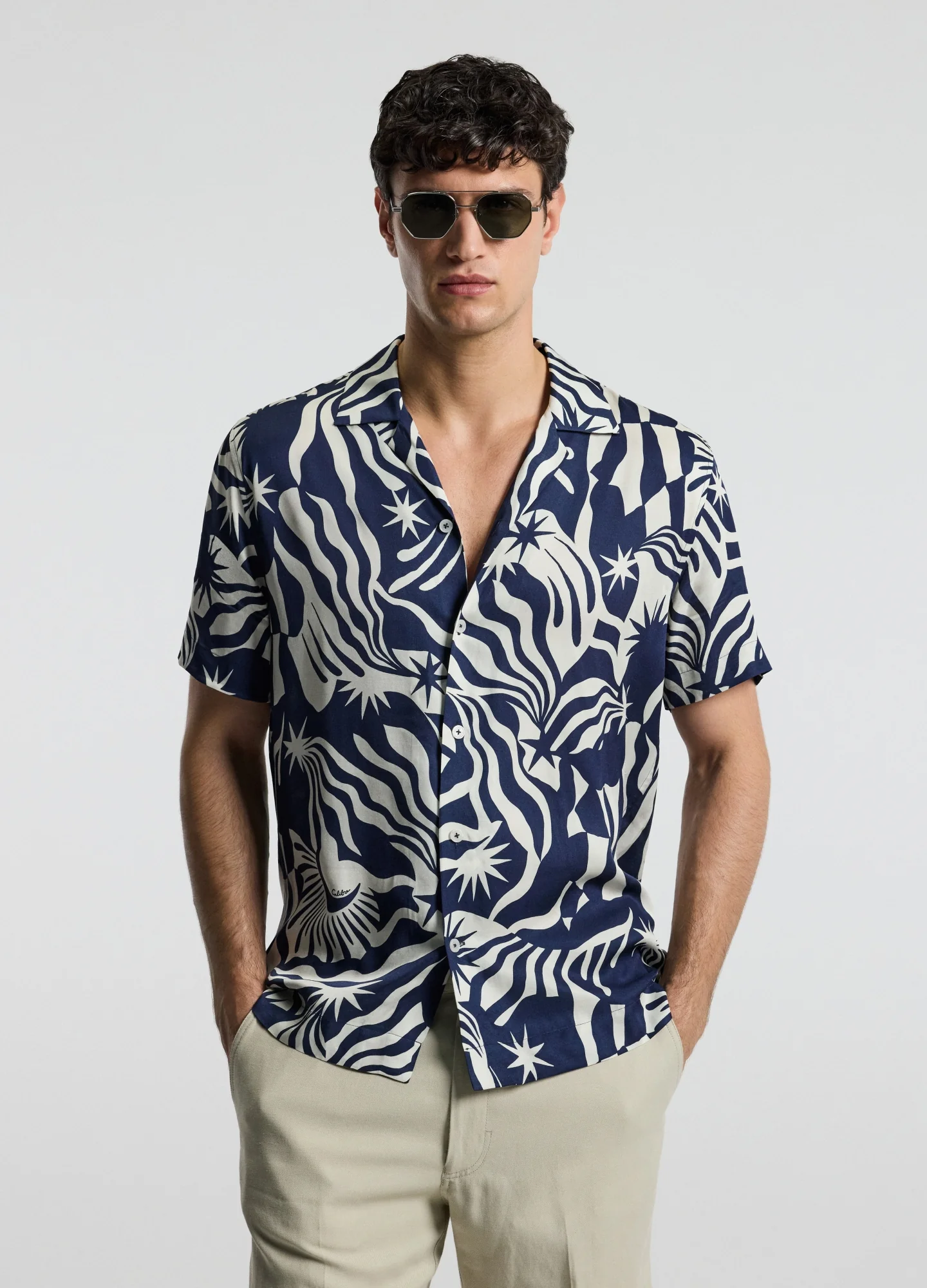 Astro Print Short Sleeve Shirt Navy - Image 3