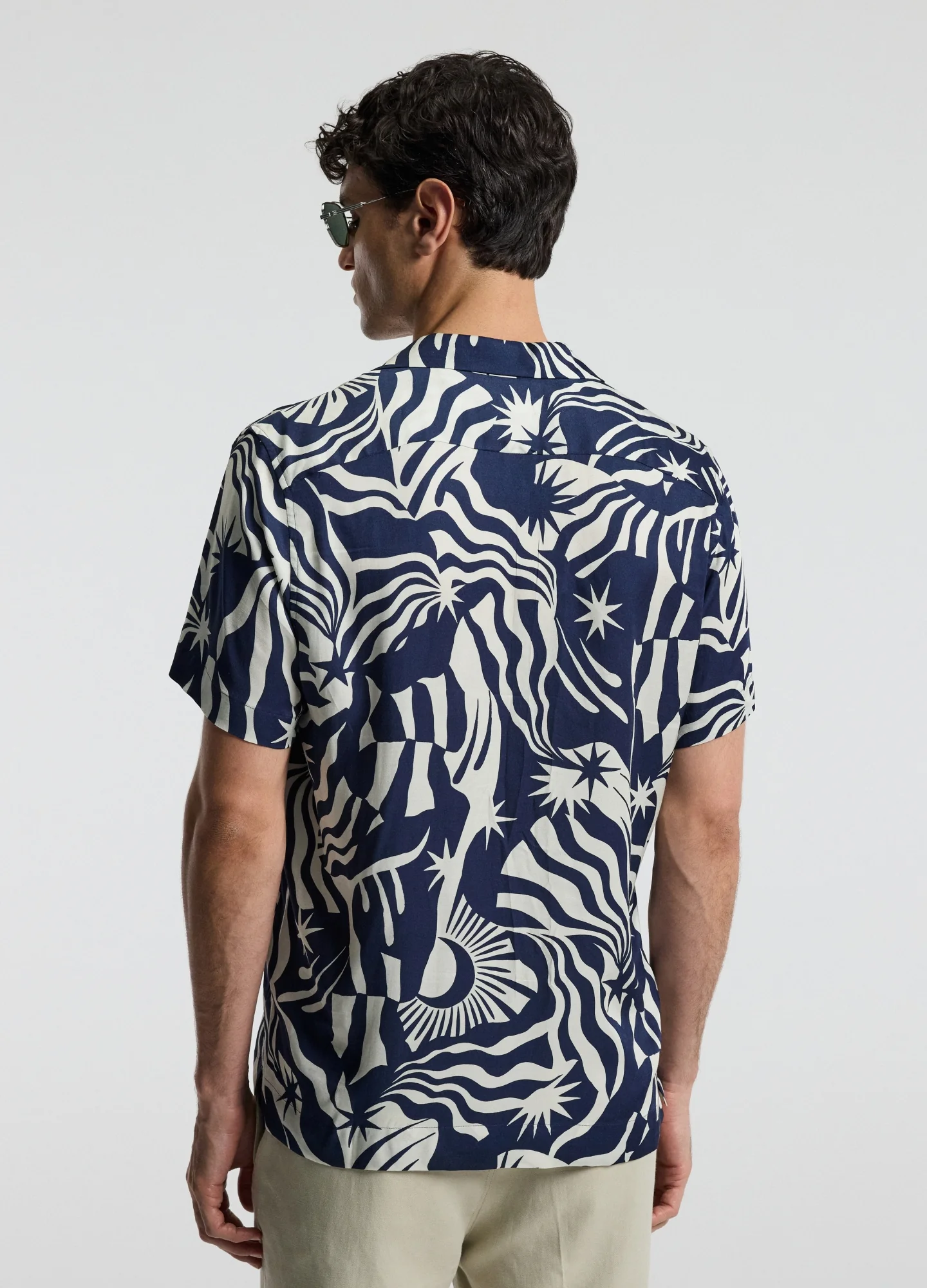 Astro Print Short Sleeve Shirt Navy - Image 5