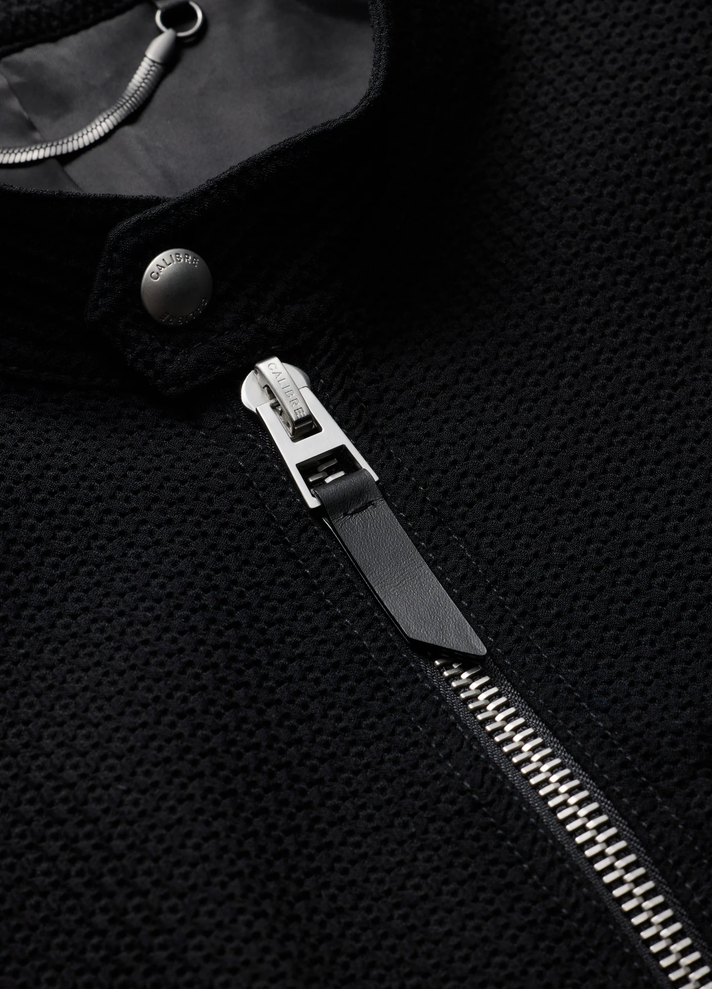 Band Neck Zip Up Jacket Black - Image 6