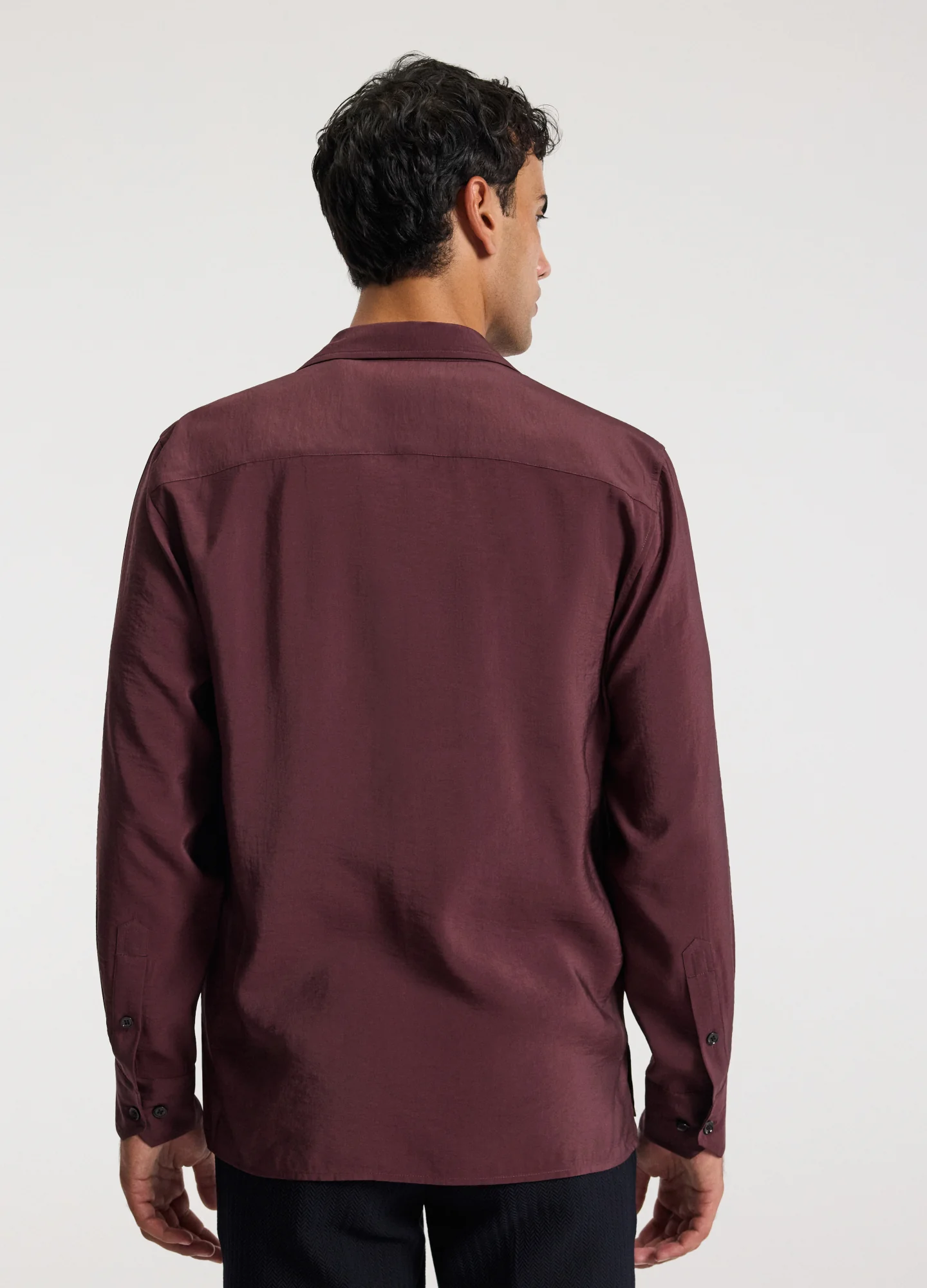 Camp Collar Long Sleeve Shirt Oxblood - Image 5
