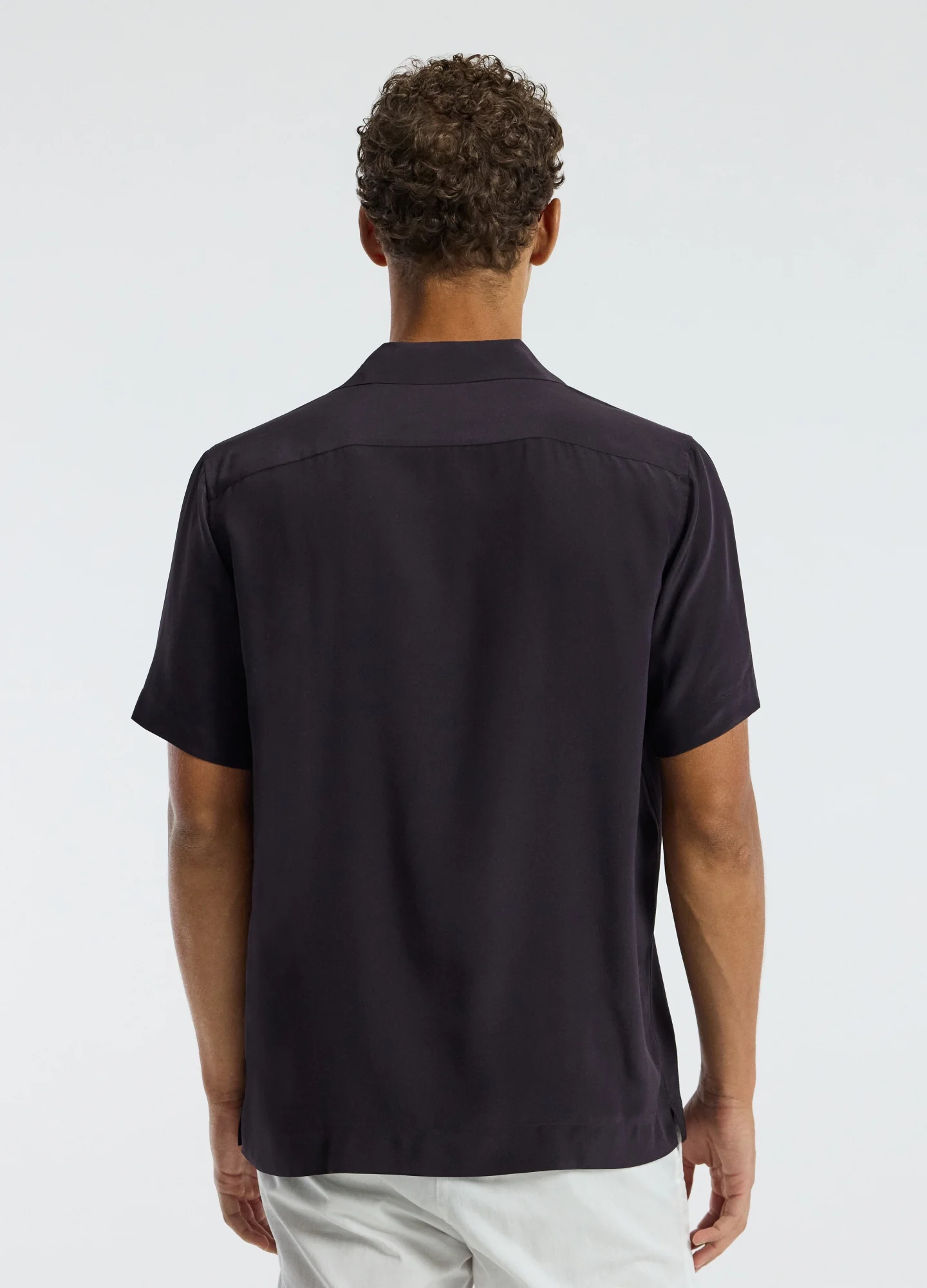 Camp Collar Silk Shirt Currant - Image 5