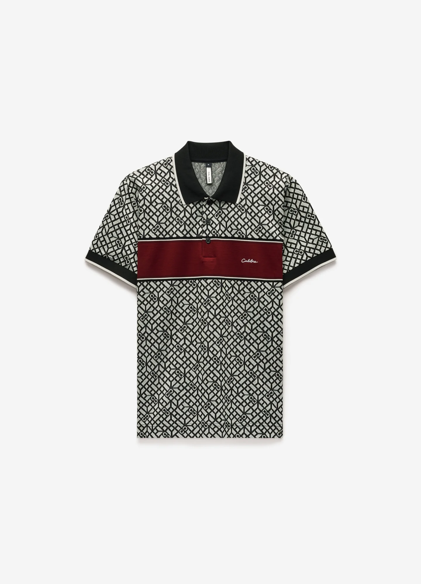 Chest Panel Jacquard Polo Wine