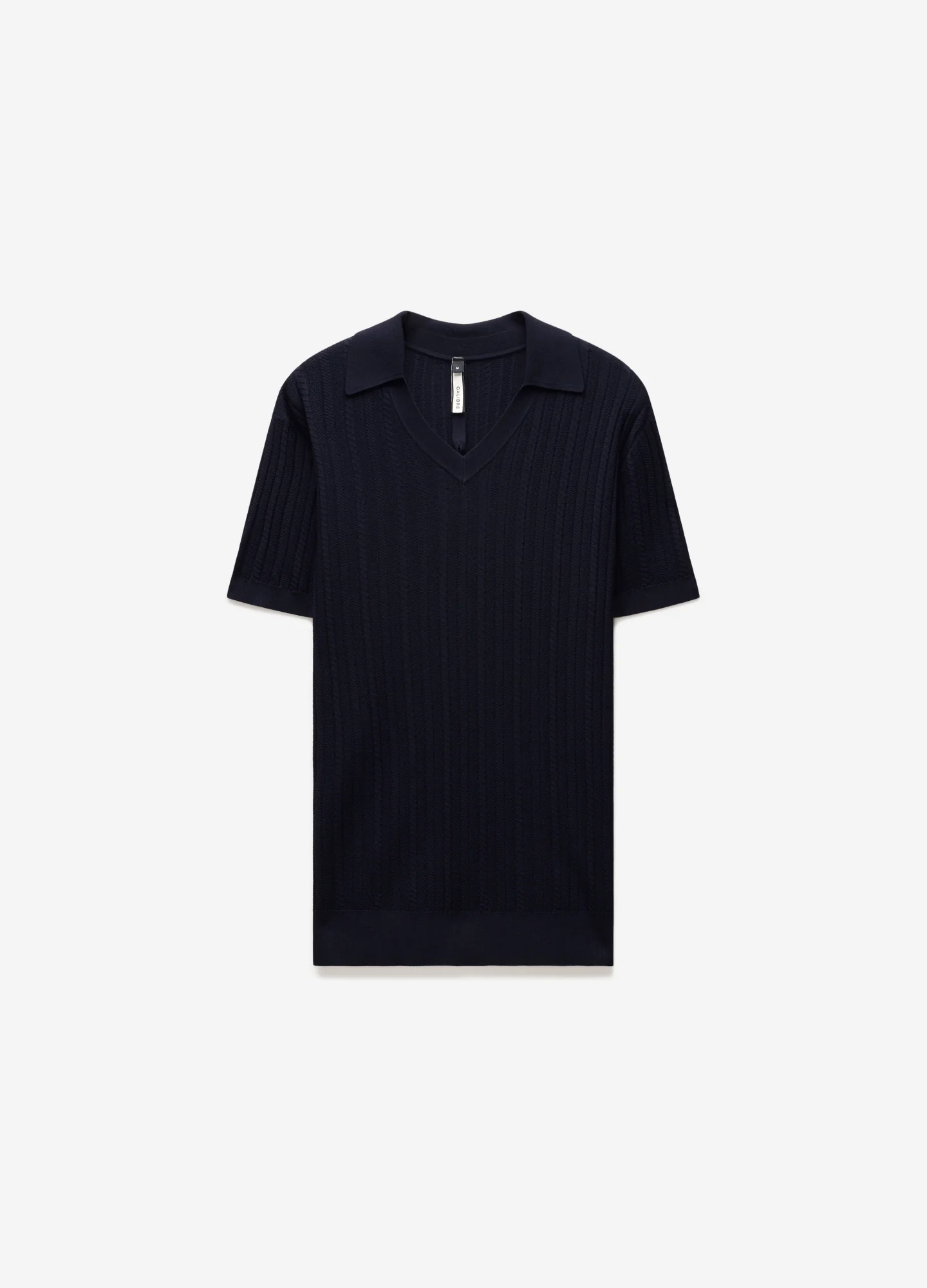 Collared Technical Knit Polo Navy