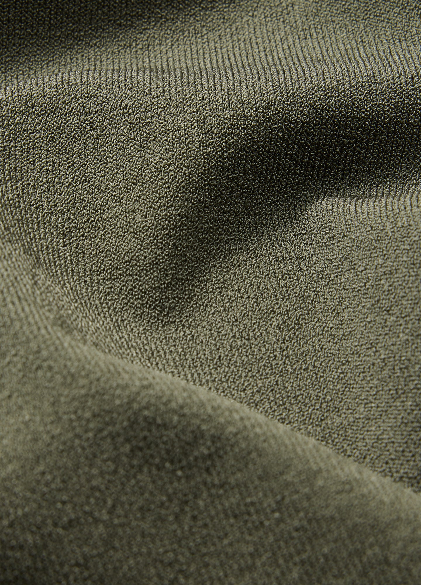 Contrast Cuff Technical Knit Polo Khaki - Image 6