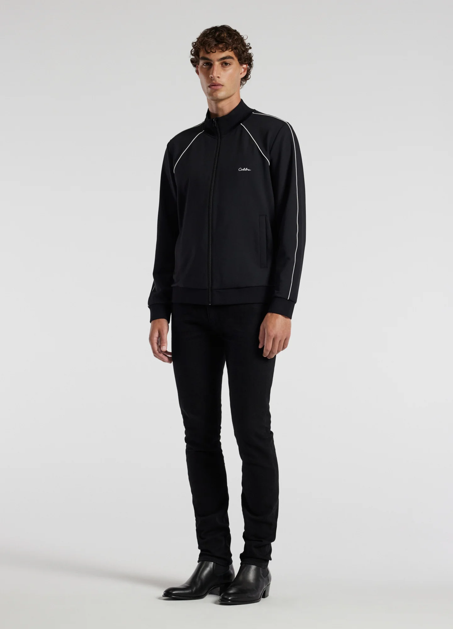 Contrast Jersey Track Jacket Black - Image 2