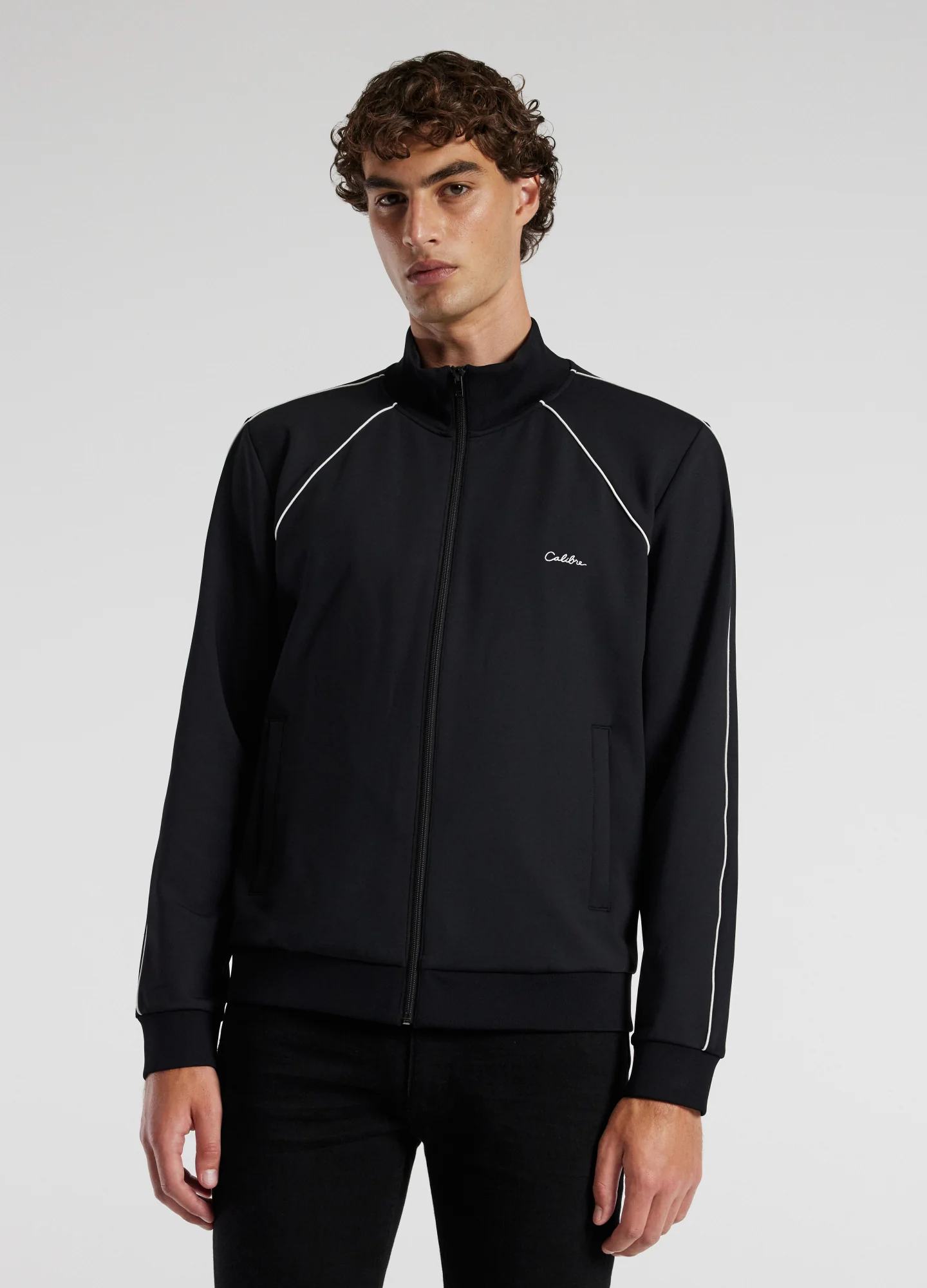 Contrast Jersey Track Jacket Black - Image 3