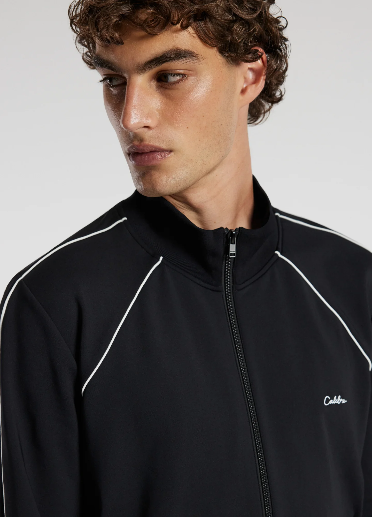 Contrast Jersey Track Jacket Black - Image 4
