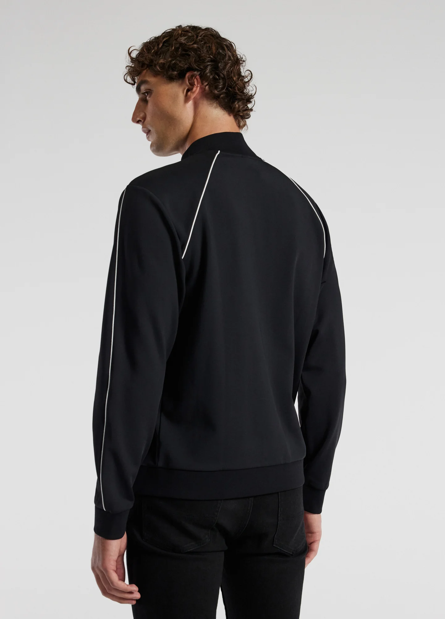 Contrast Jersey Track Jacket Black - Image 5