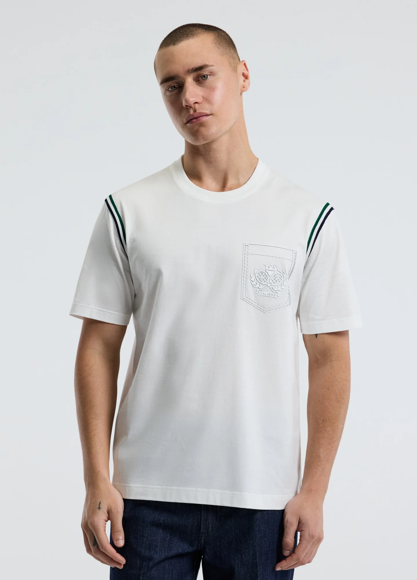Contrast Trim T-shirt Off White - Image 3