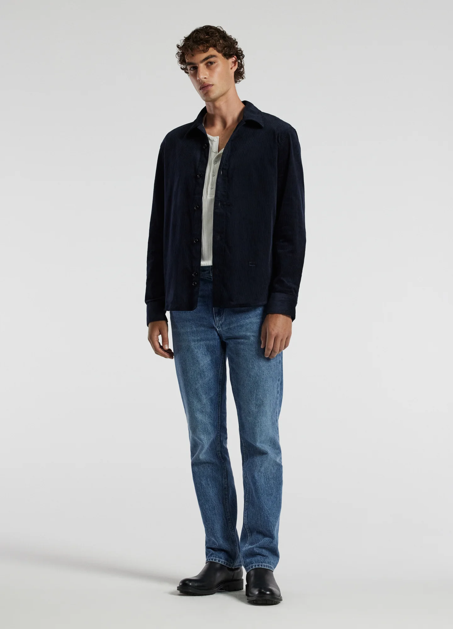 Cord Shirt Navy - Image 2