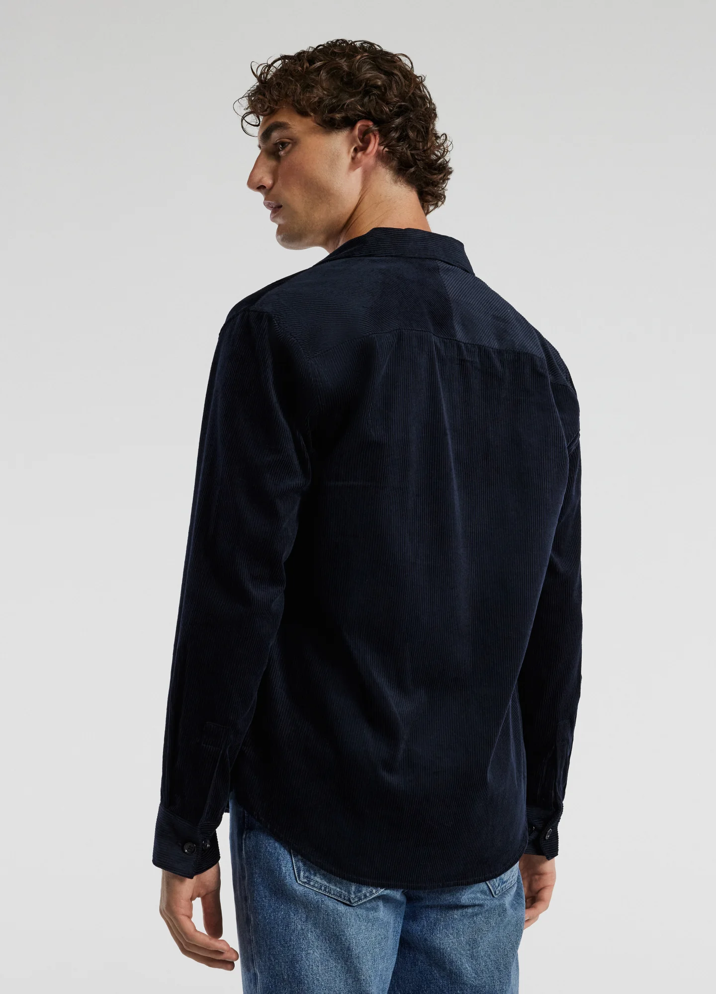 Cord Shirt Navy - Image 5