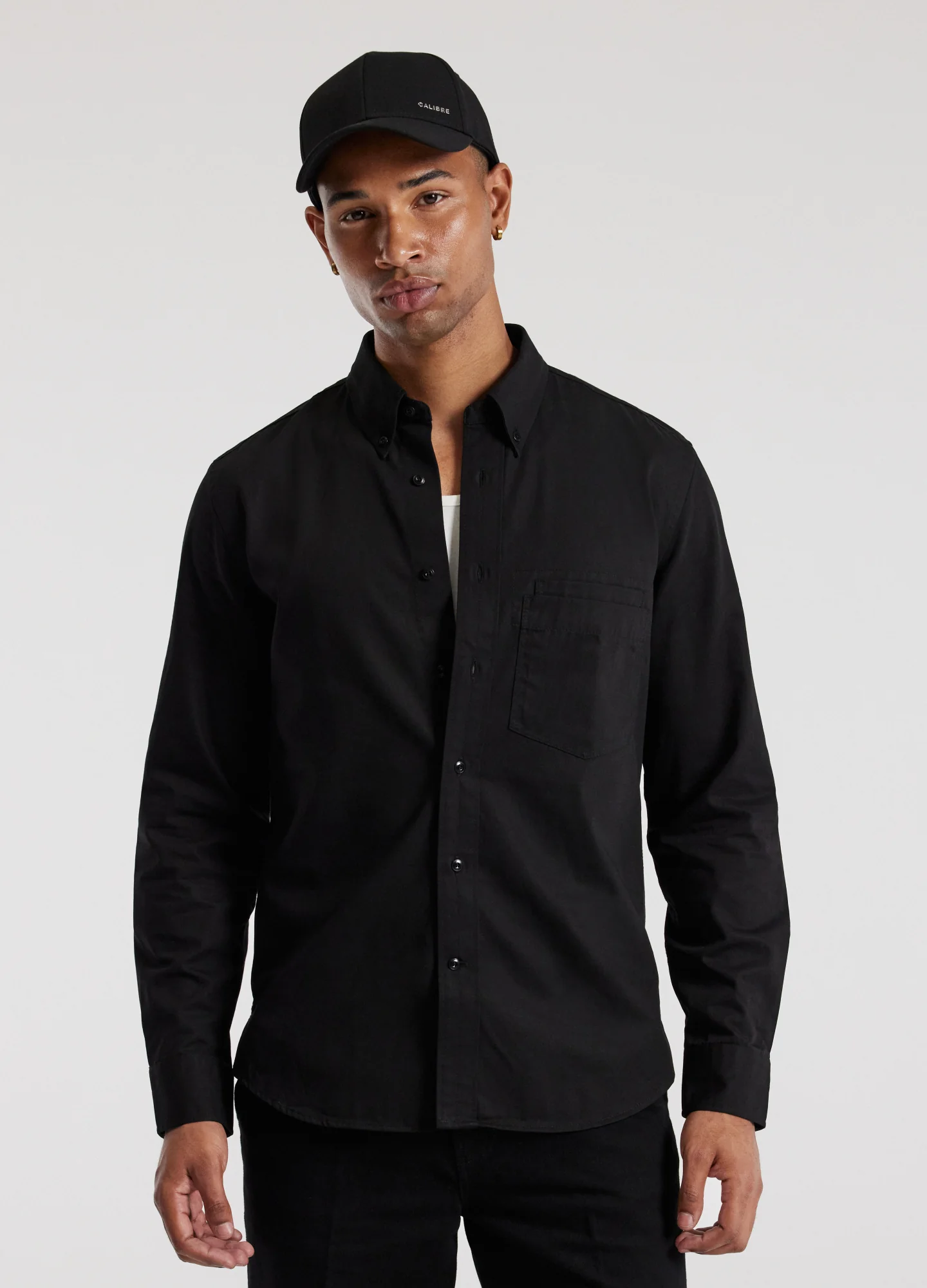 Cotton Double Pocket Shirt Black - Image 3