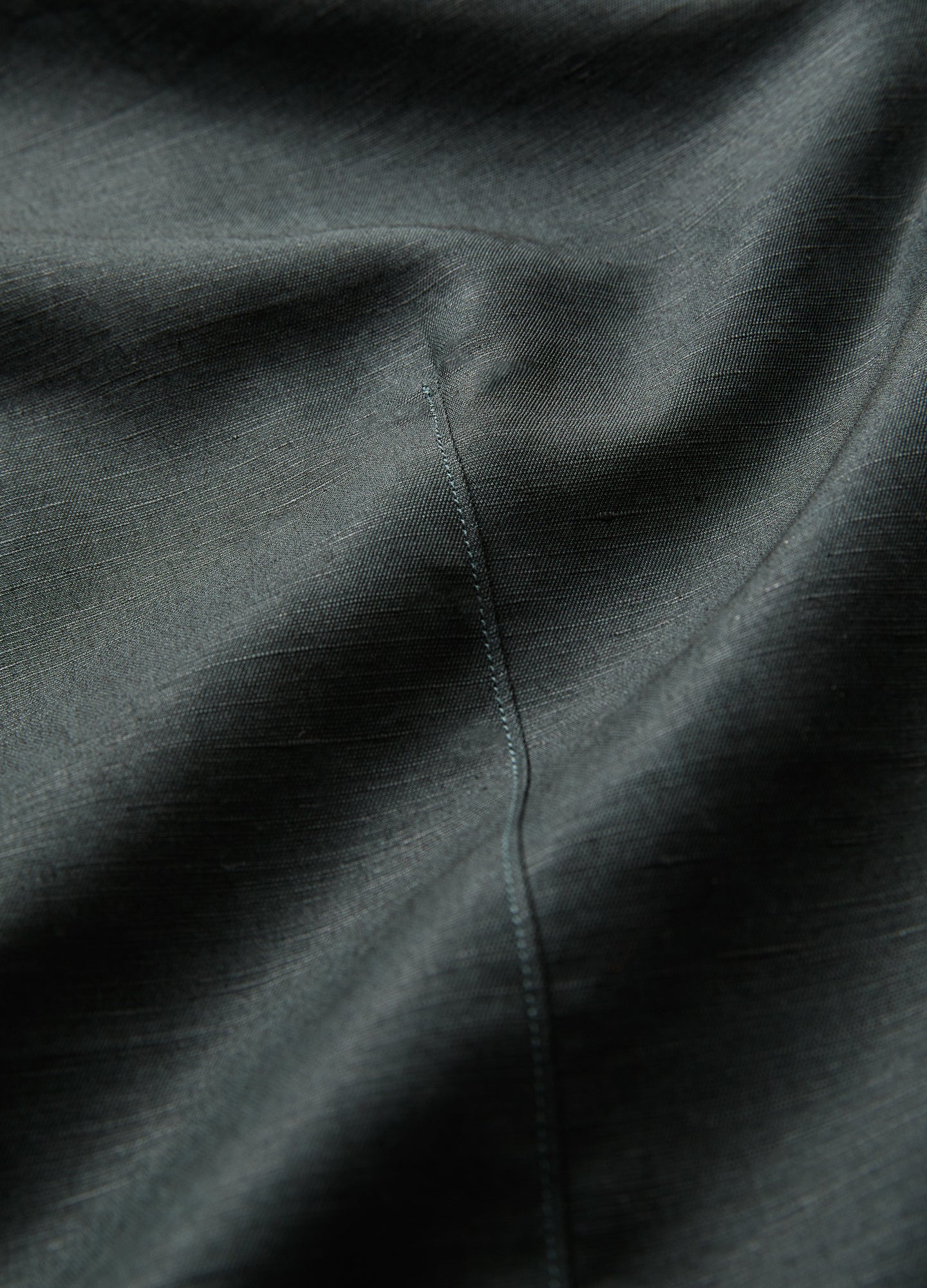 Cotton Linen Shirt Dark Green - Image 5