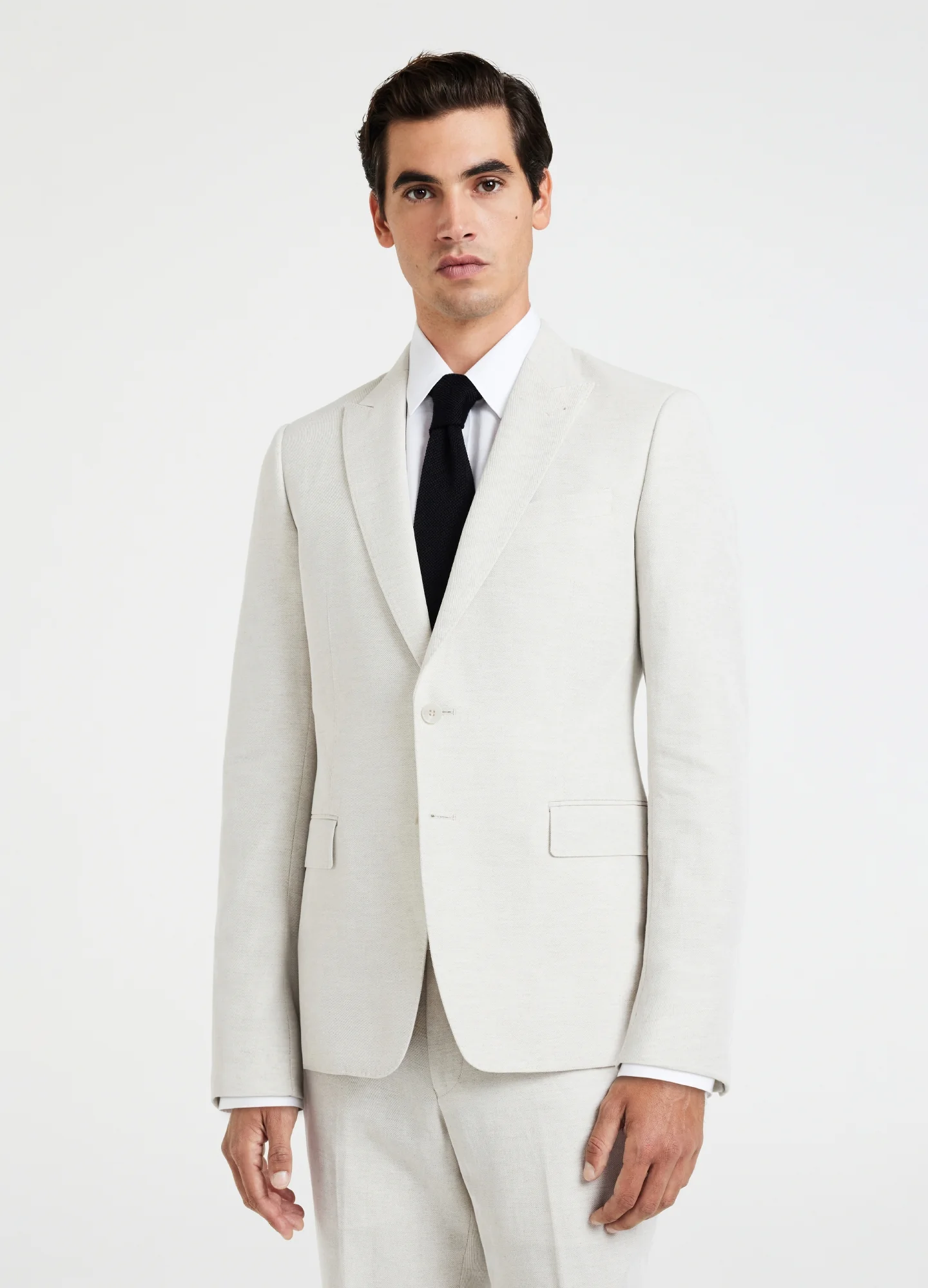 Linen Cotton Twill Suit Jacket Natural - Image 3