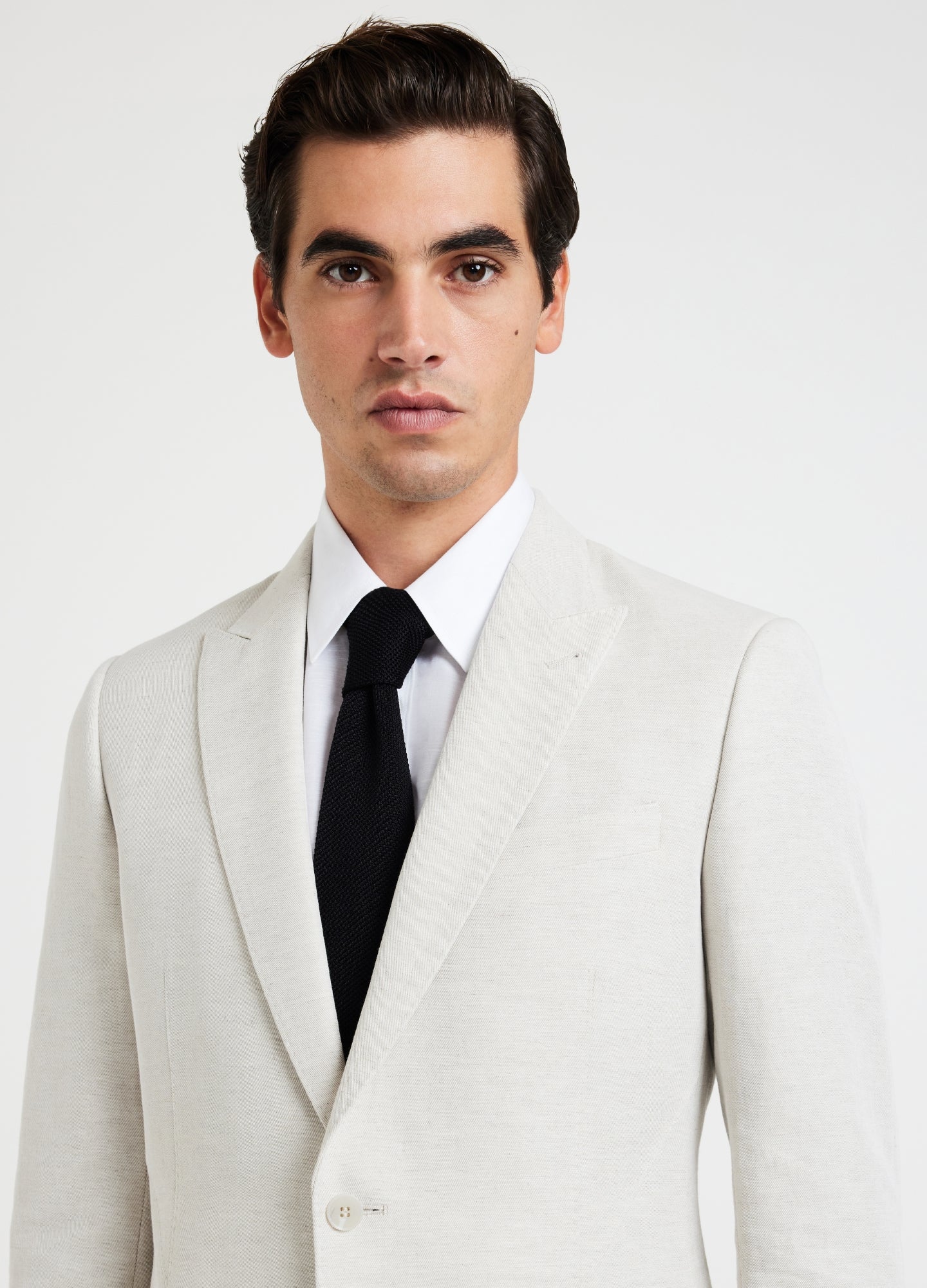 Linen Cotton Twill Suit Jacket Natural - Image 4