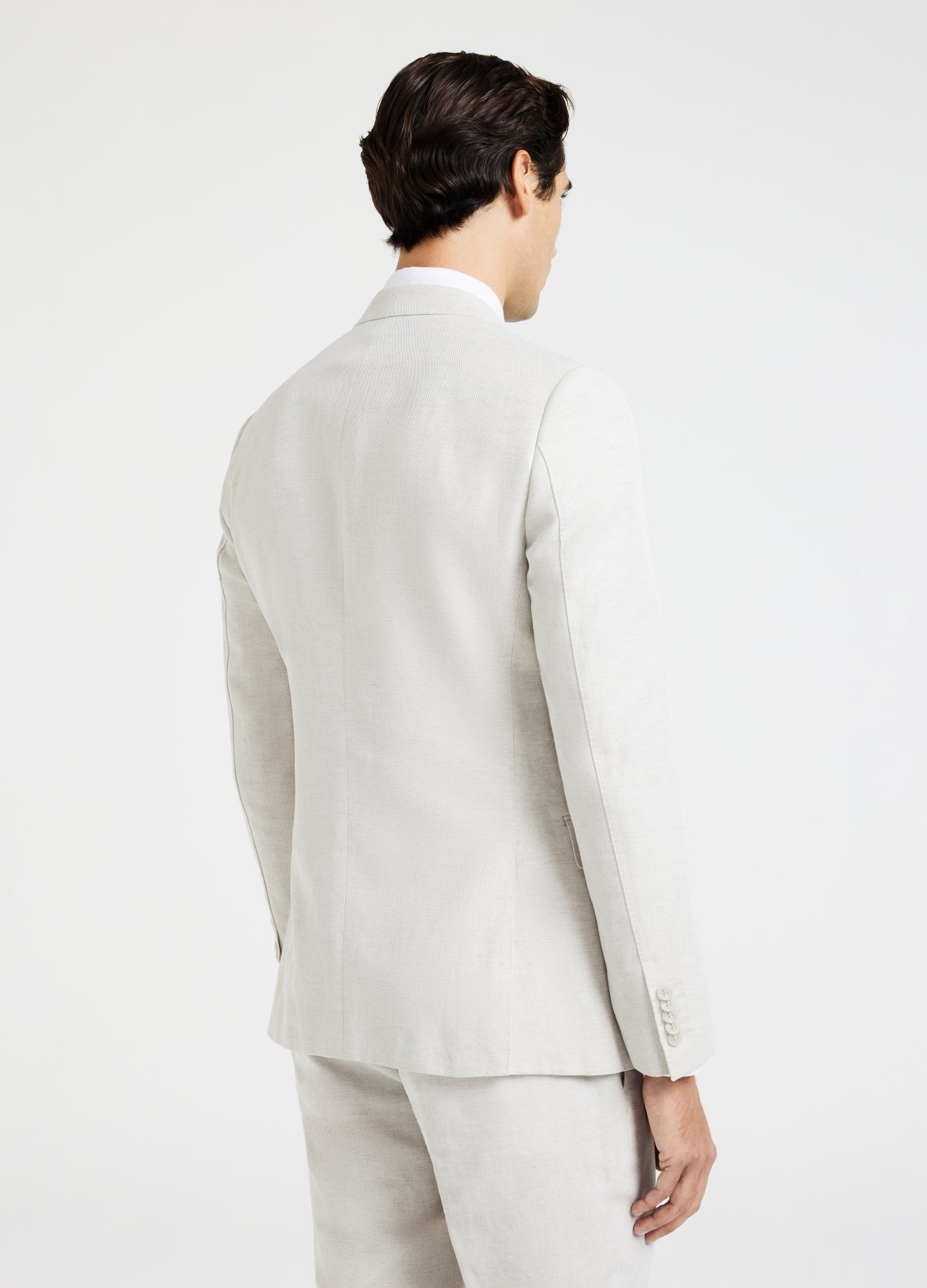 Linen Cotton Twill Suit Jacket Natural - Image 5