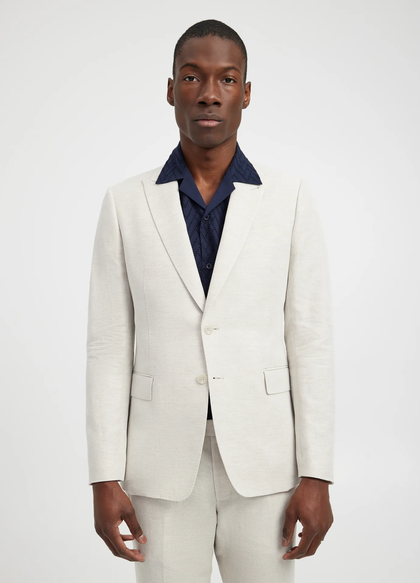 Linen Cotton Twill Suit Jacket Natural - Image 6
