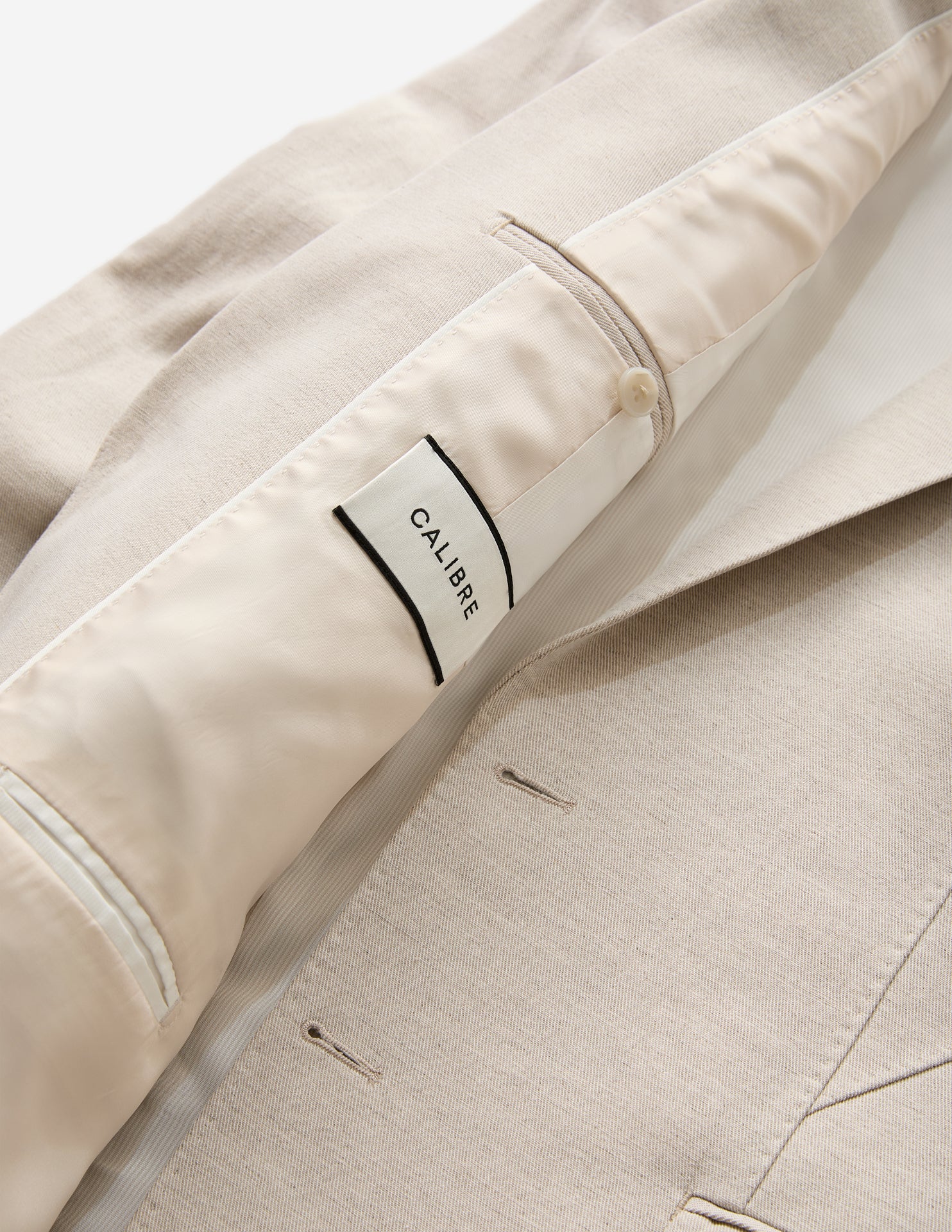 Linen Cotton Twill Suit Jacket Natural - Image 9