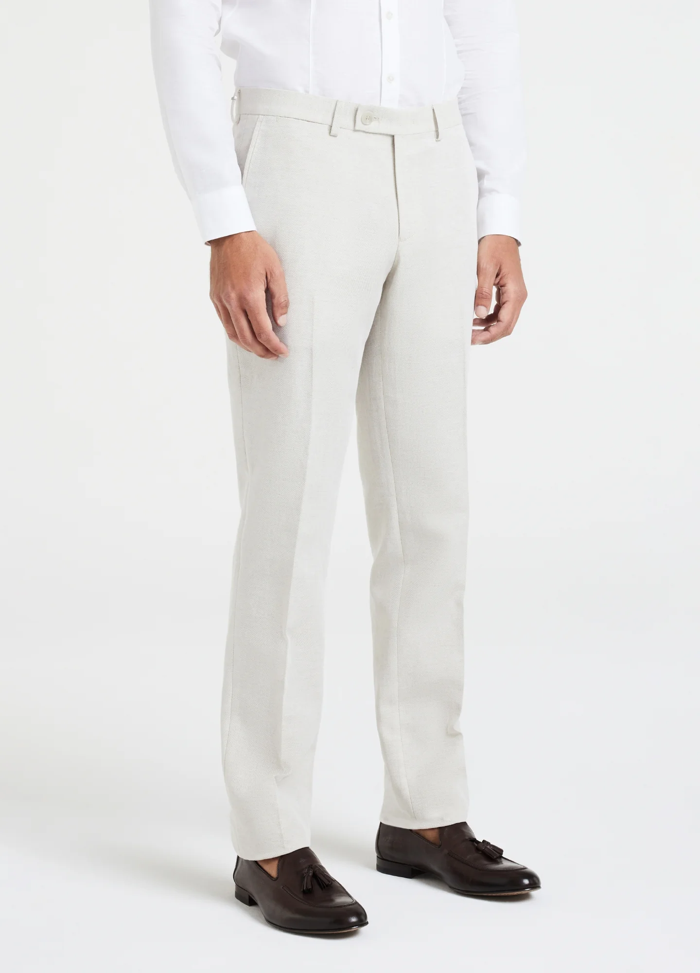 Linen Cotton Twill Suit Pants Natural - Image 3