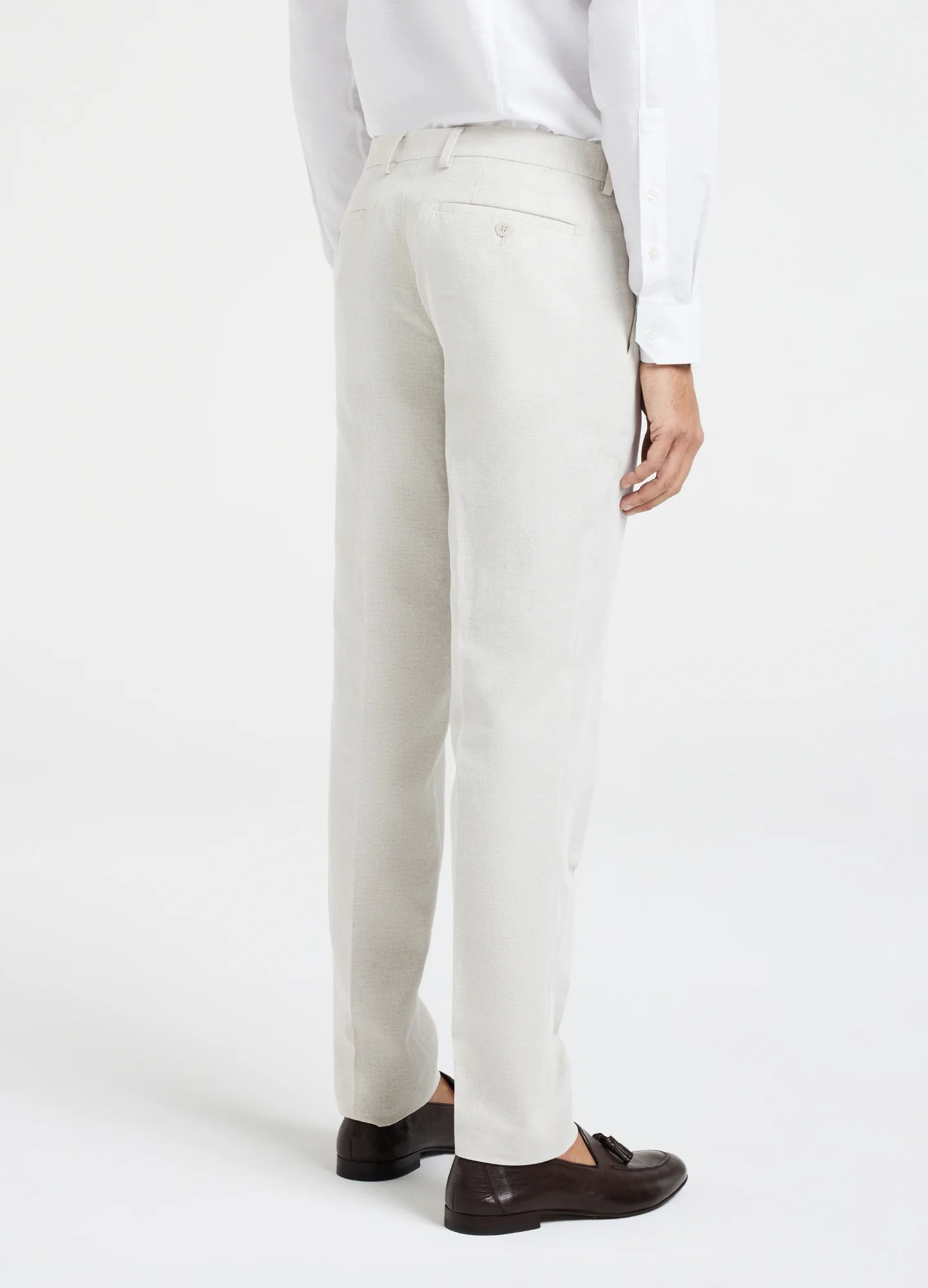 Linen Cotton Twill Suit Pants Natural - Image 5