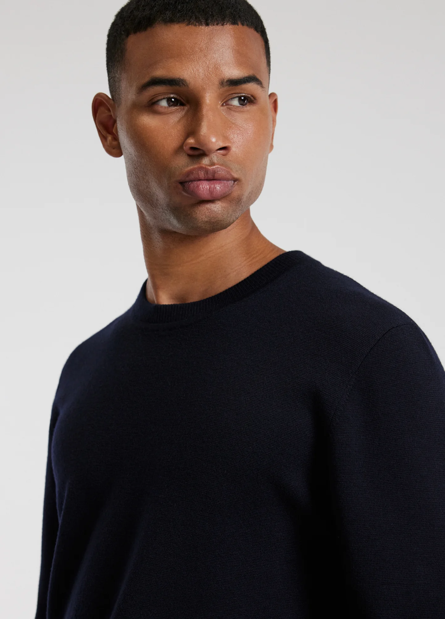 Crew Neck Merino Sweater Navy - Image 4