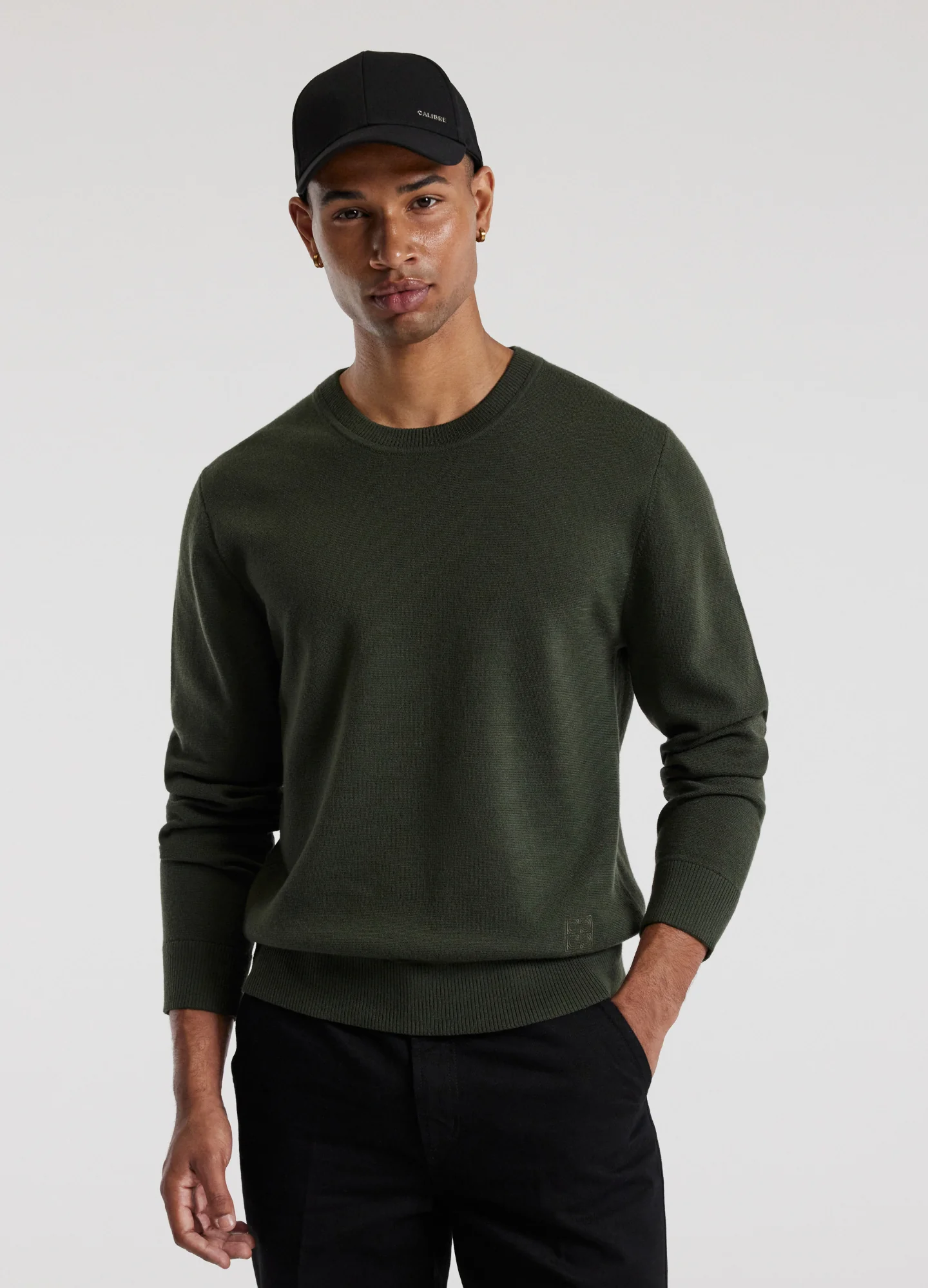 Crew Neck Merino Sweater Pine Green - Image 3