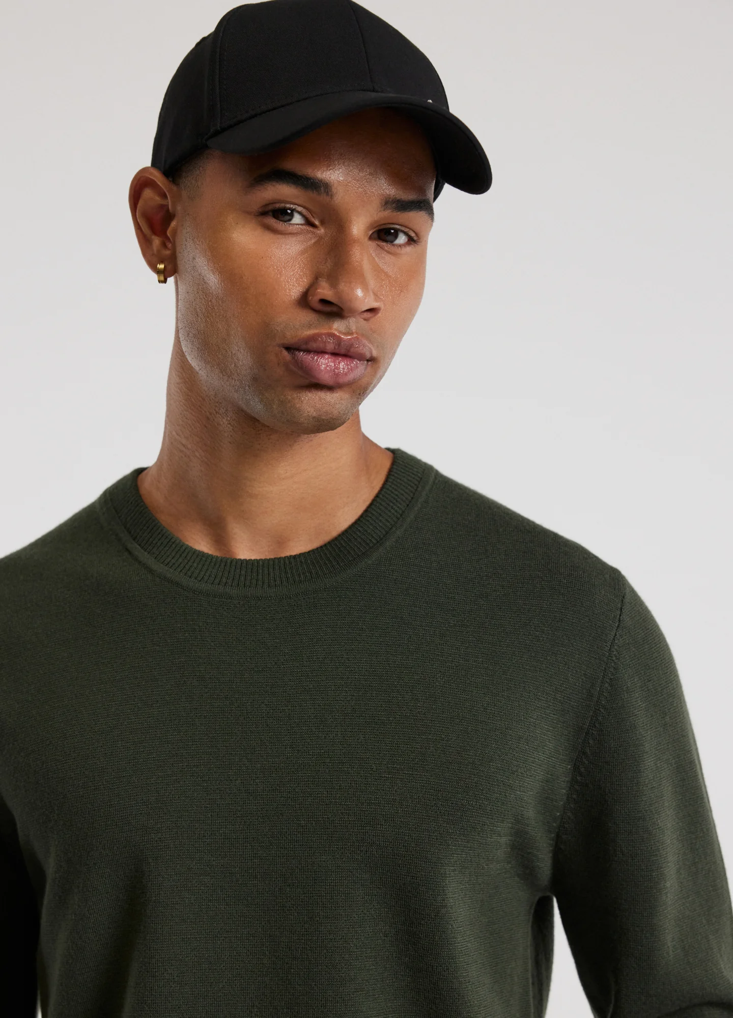 Crew Neck Merino Sweater Pine Green - Image 4