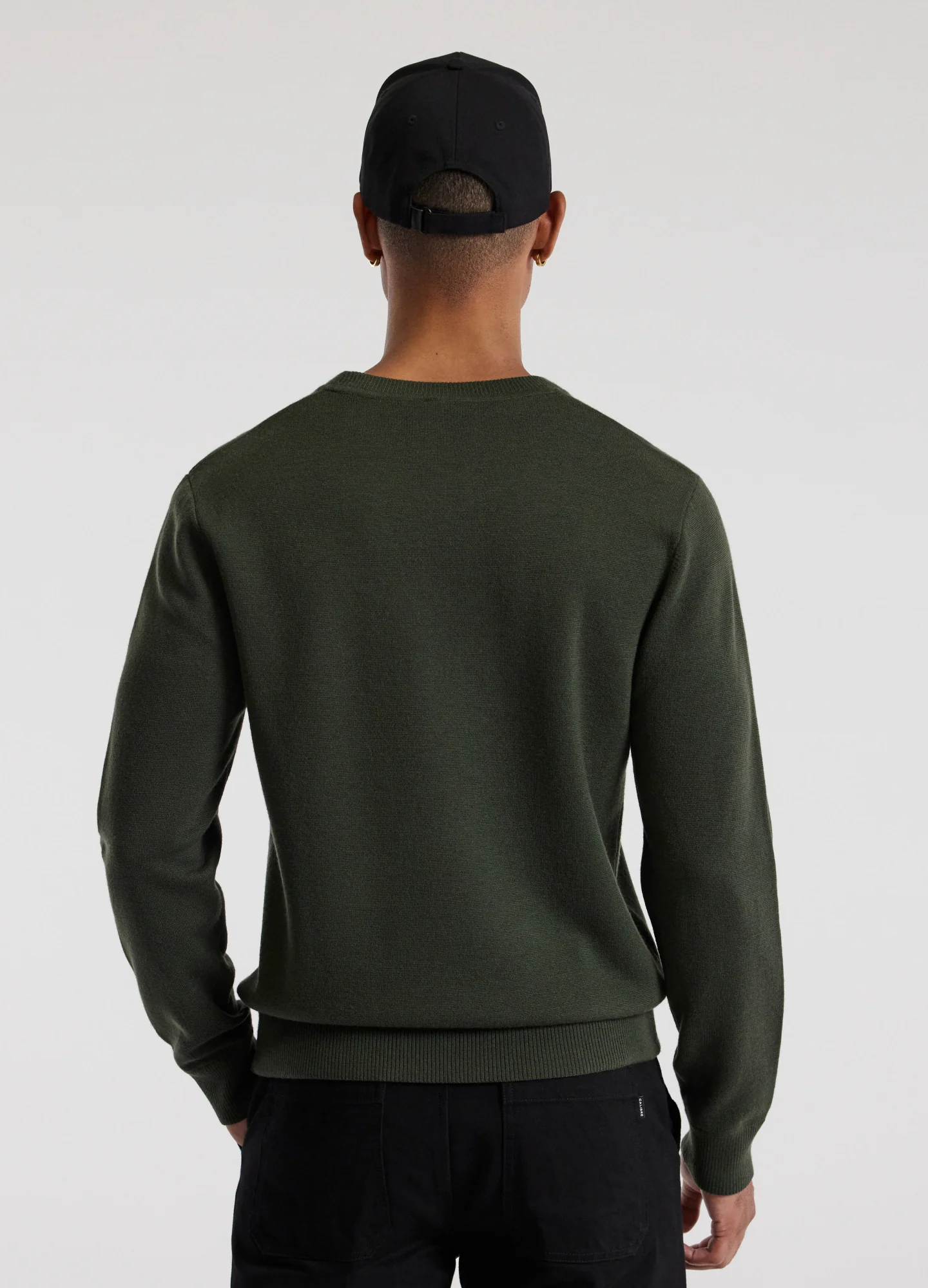 Crew Neck Merino Sweater Pine Green - Image 5