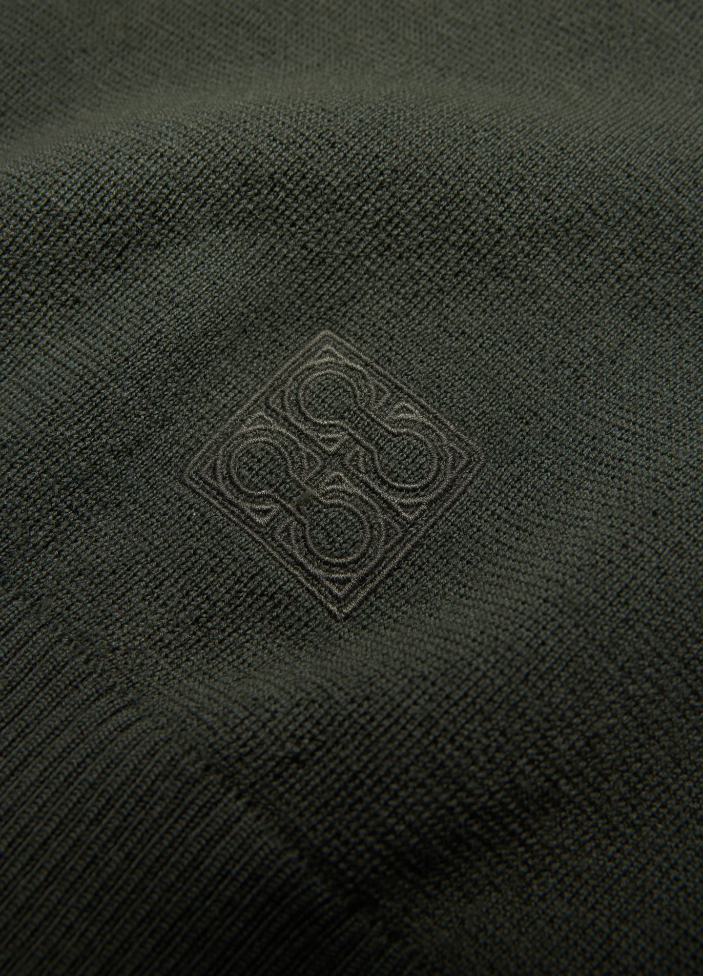 Crew Neck Merino Sweater Pine Green - Image 6