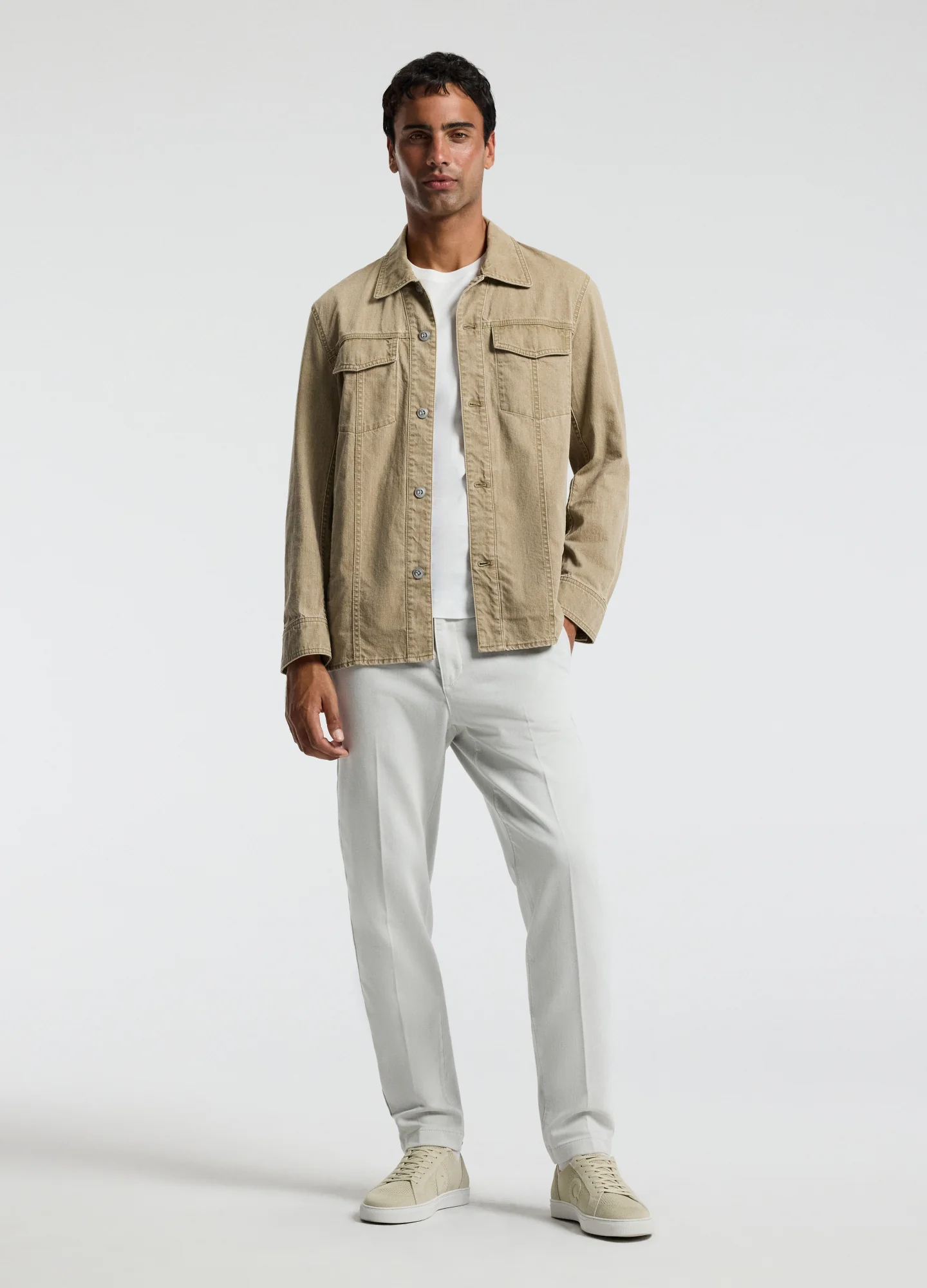 Denim Shirt Jacket Putty - Image 2