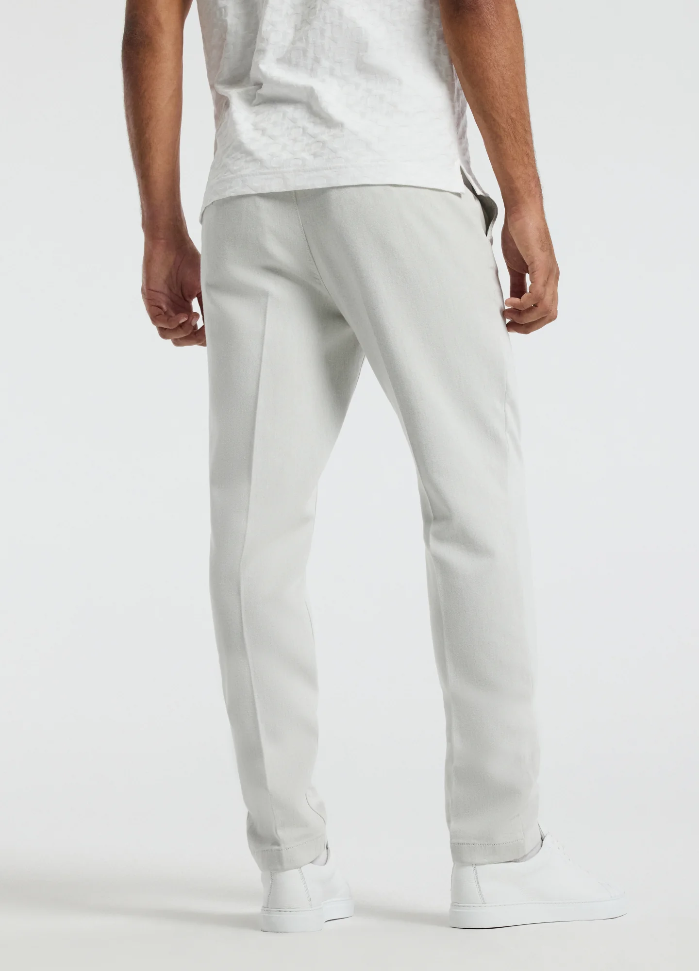 Dobby Denim Drawstring Pants Almond - Image 5