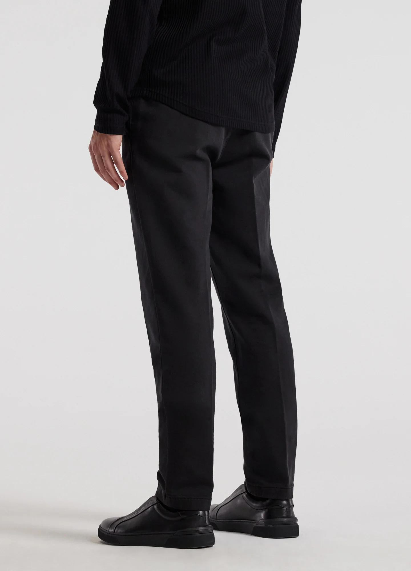 Dobby Denim Drawstring Pants Black - Image 5
