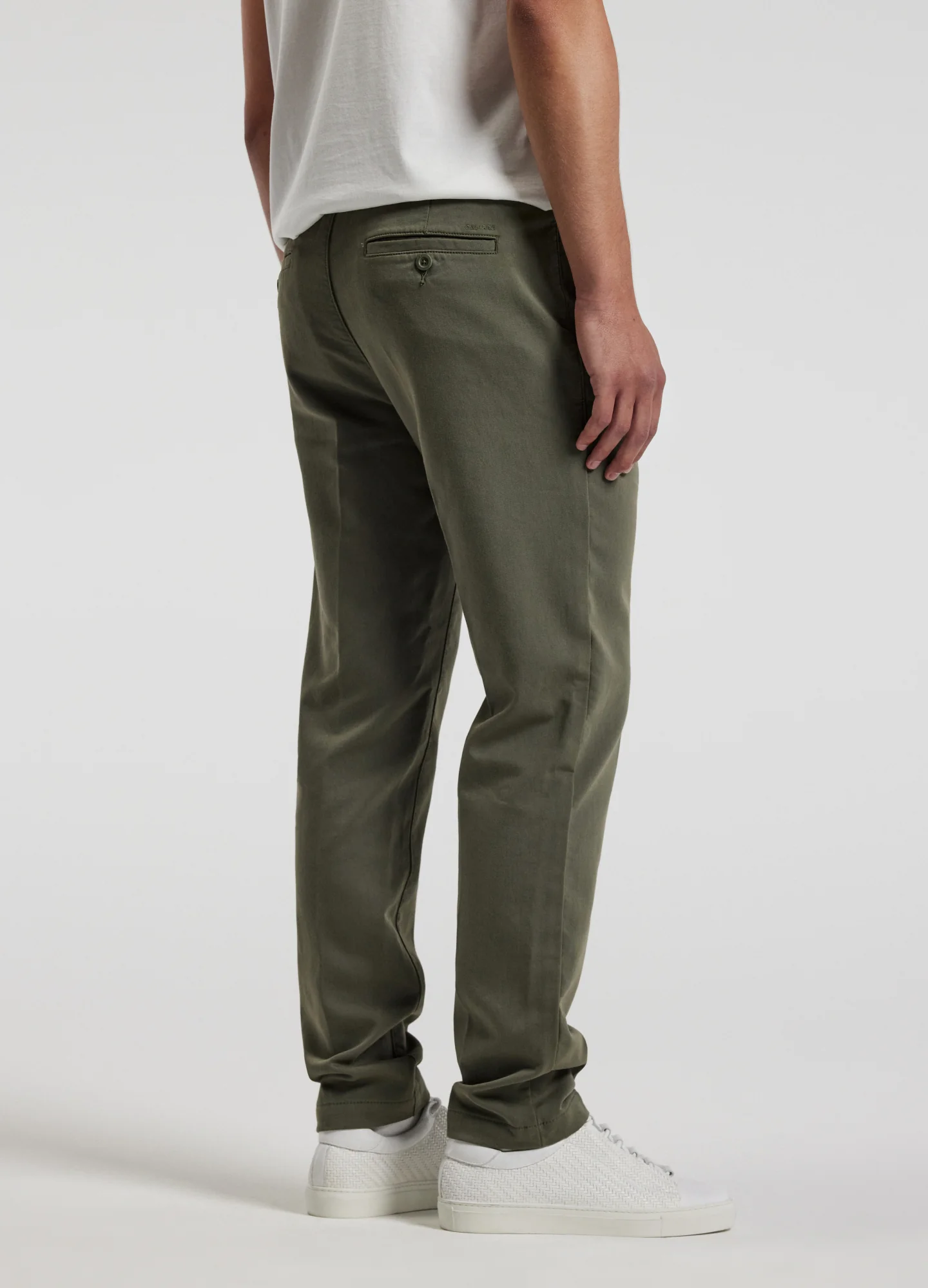 Dobby Denim Drawstring Pants Khaki - Image 5