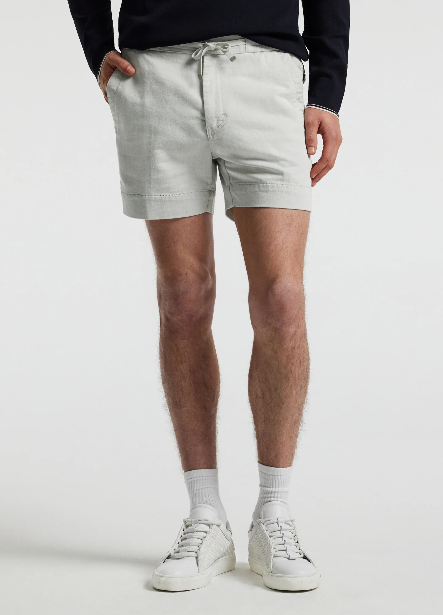 Dobby Denim Shorts Almond - Image 3