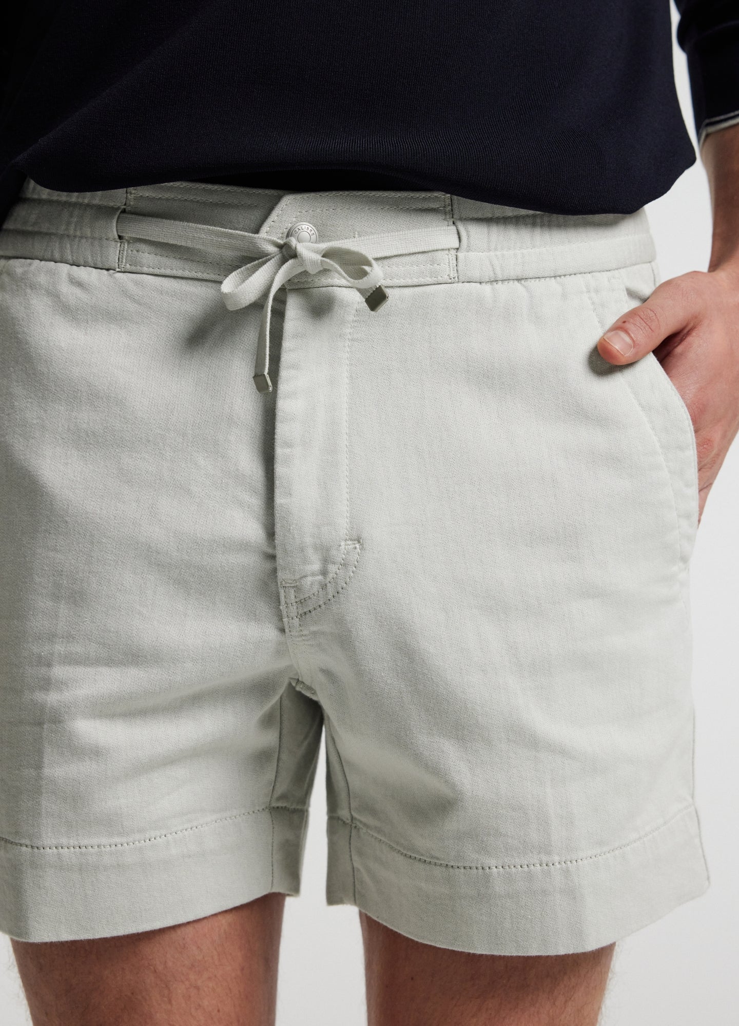 Dobby Denim Shorts Almond - Image 4