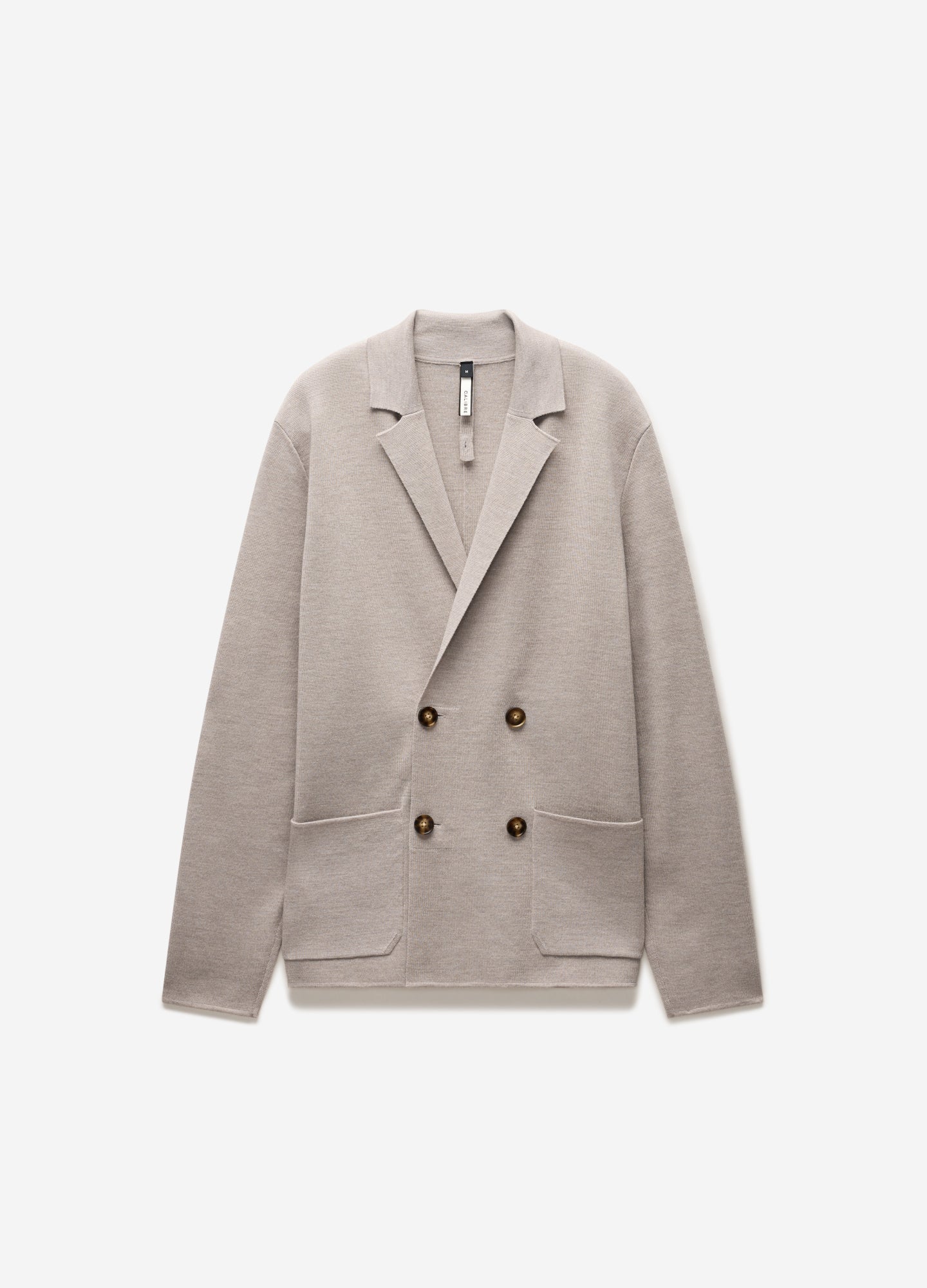 Double-Breasted Merino Wool Cardigan Neutral