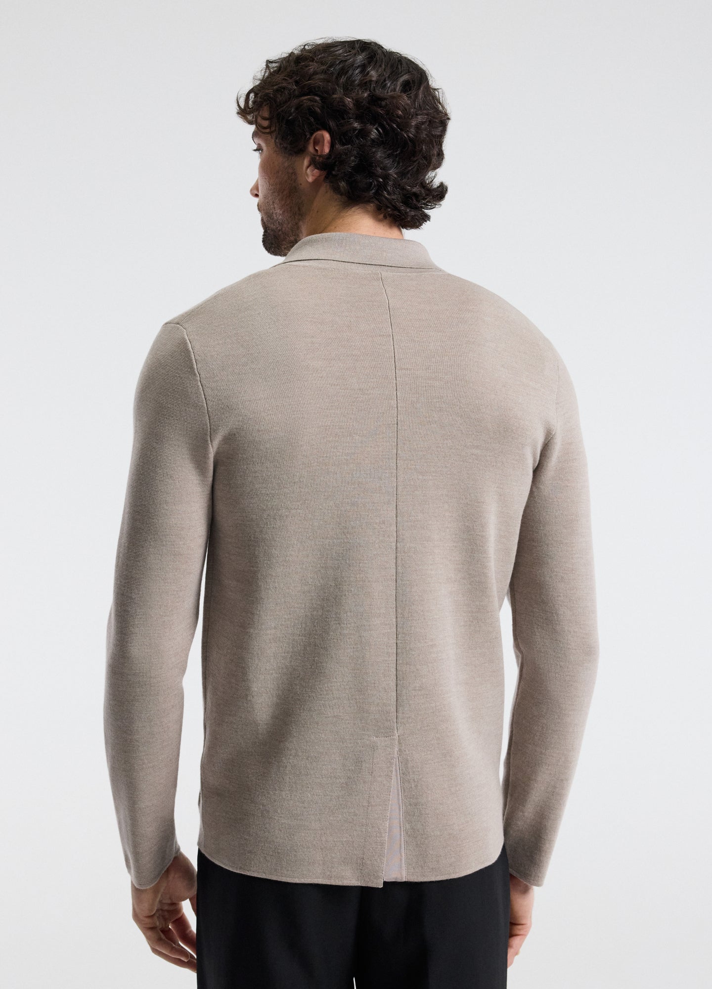 Double-Breasted Merino Wool Cardigan Neutral - Image 4