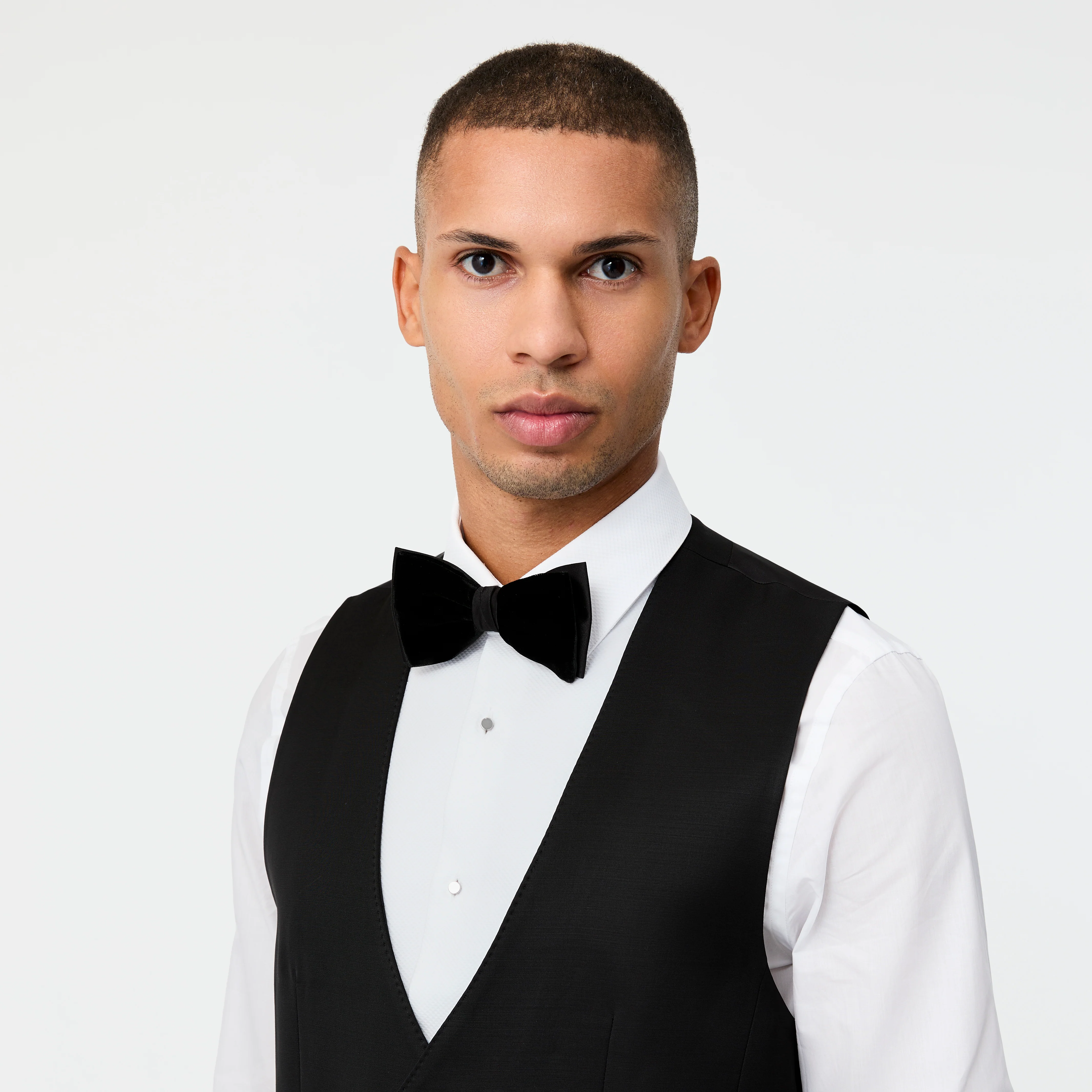 Double Breasted Tuxedo Waistcoat Black - Image 4