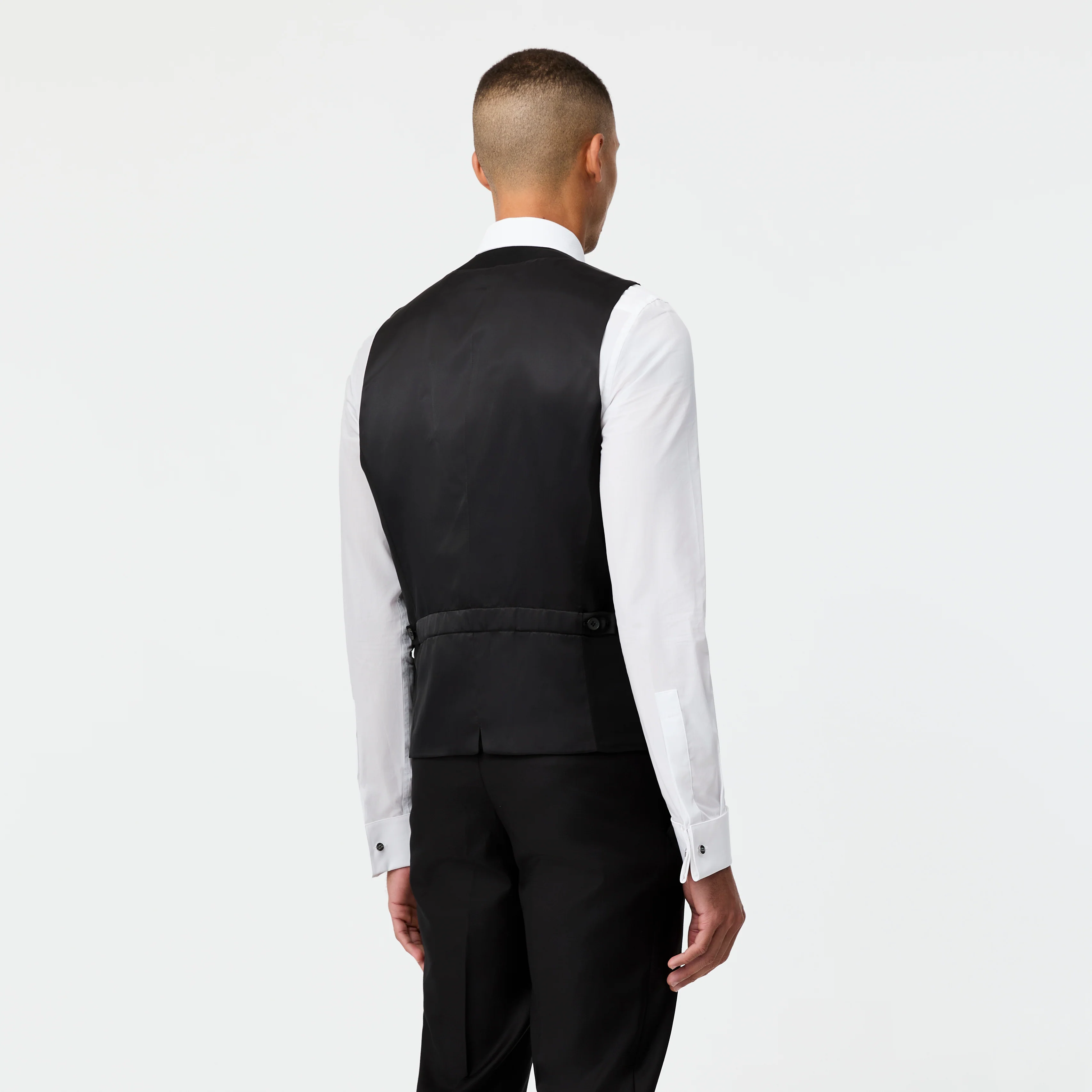 Double Breasted Tuxedo Waistcoat Black - Image 5