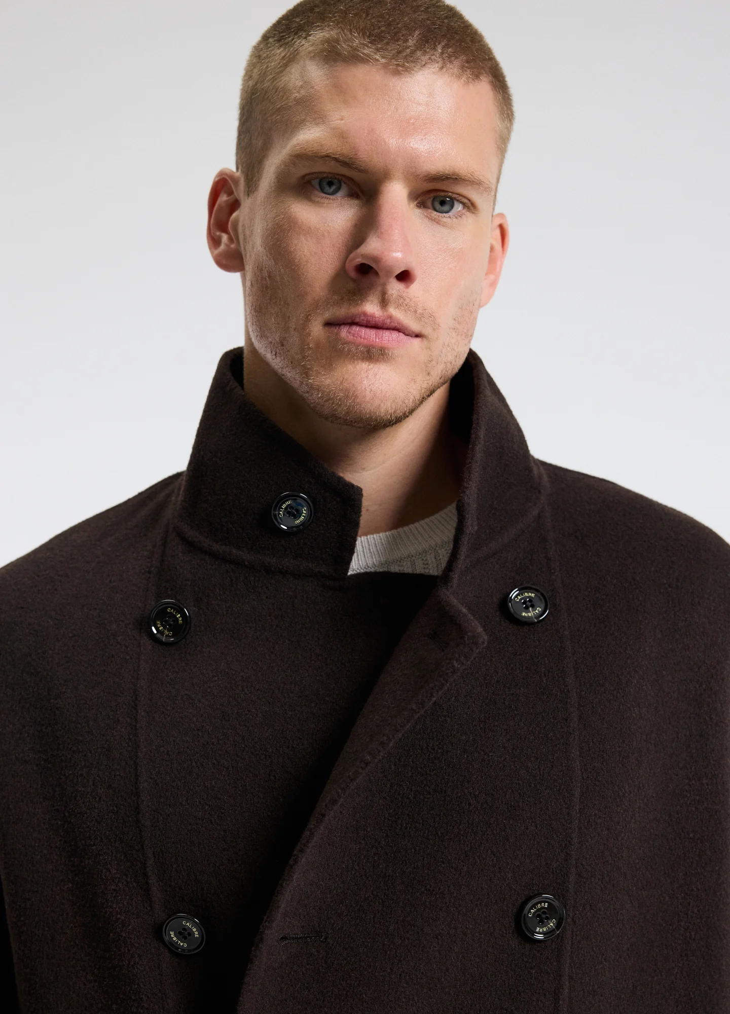Double Breasted Wool Cashmere Coat Chocolate - Image 4