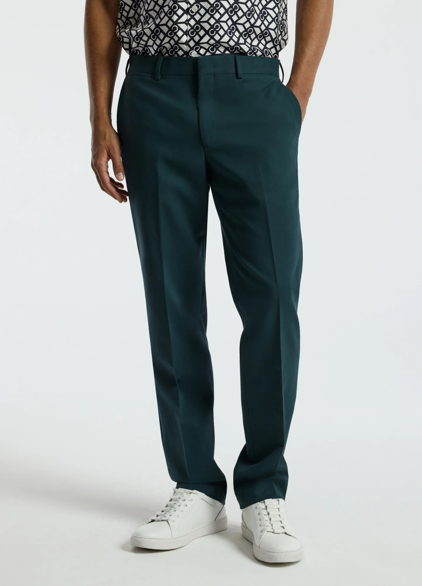 Double Crepe Suit Pants Hunter Green - Image 3