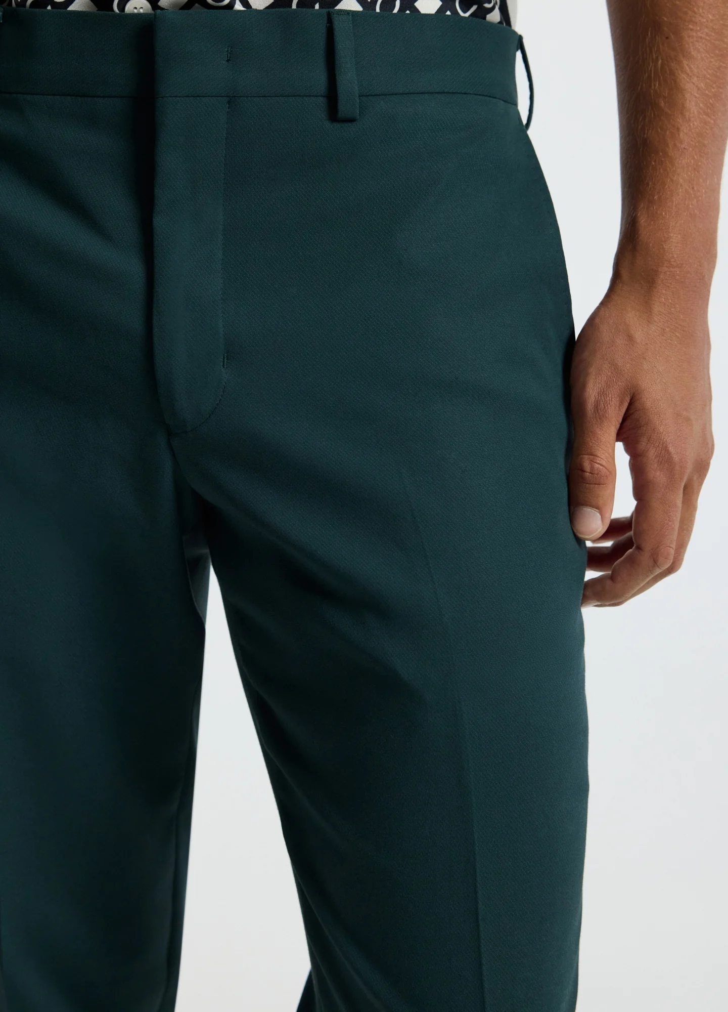 Double Crepe Suit Pants Hunter Green - Image 4