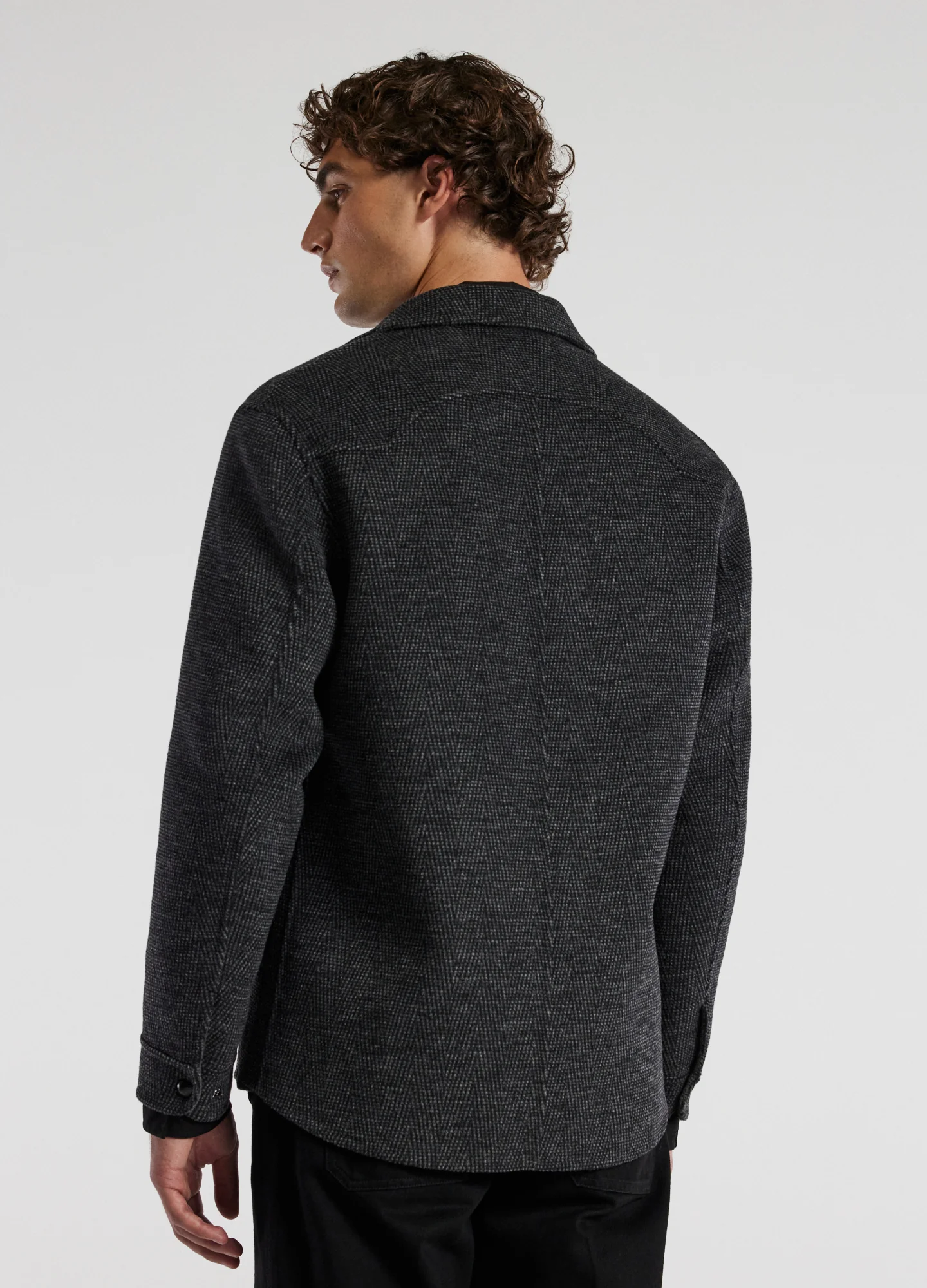 Double Face Shirt Jacket Charcoal - Image 5