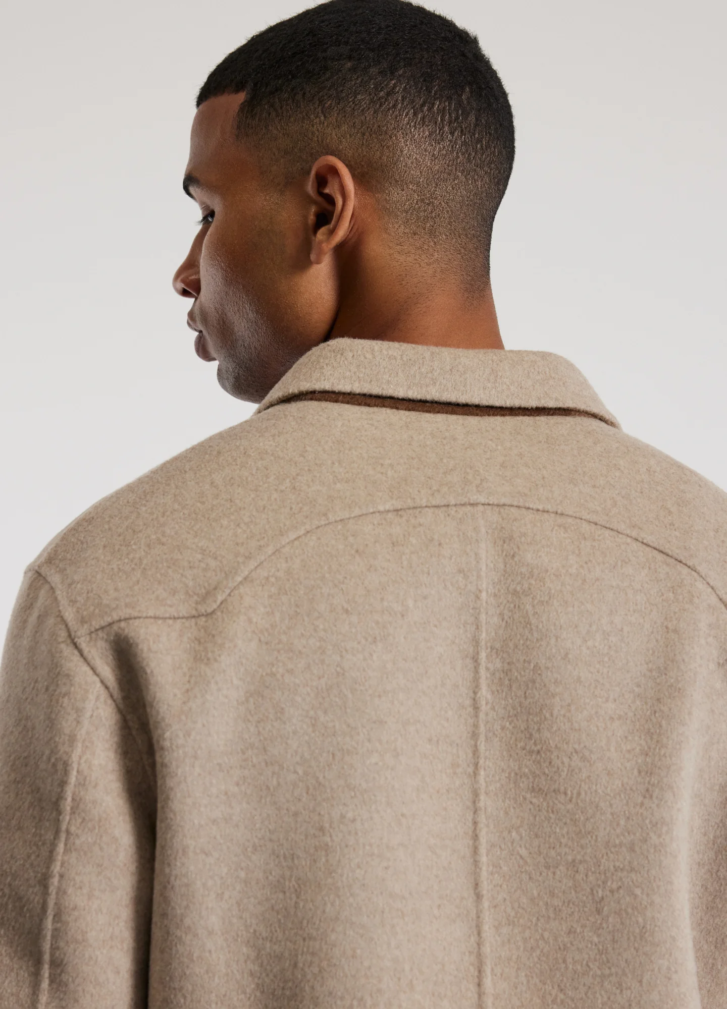 Double Face Shirt Jacket Oatmeal - Image 4