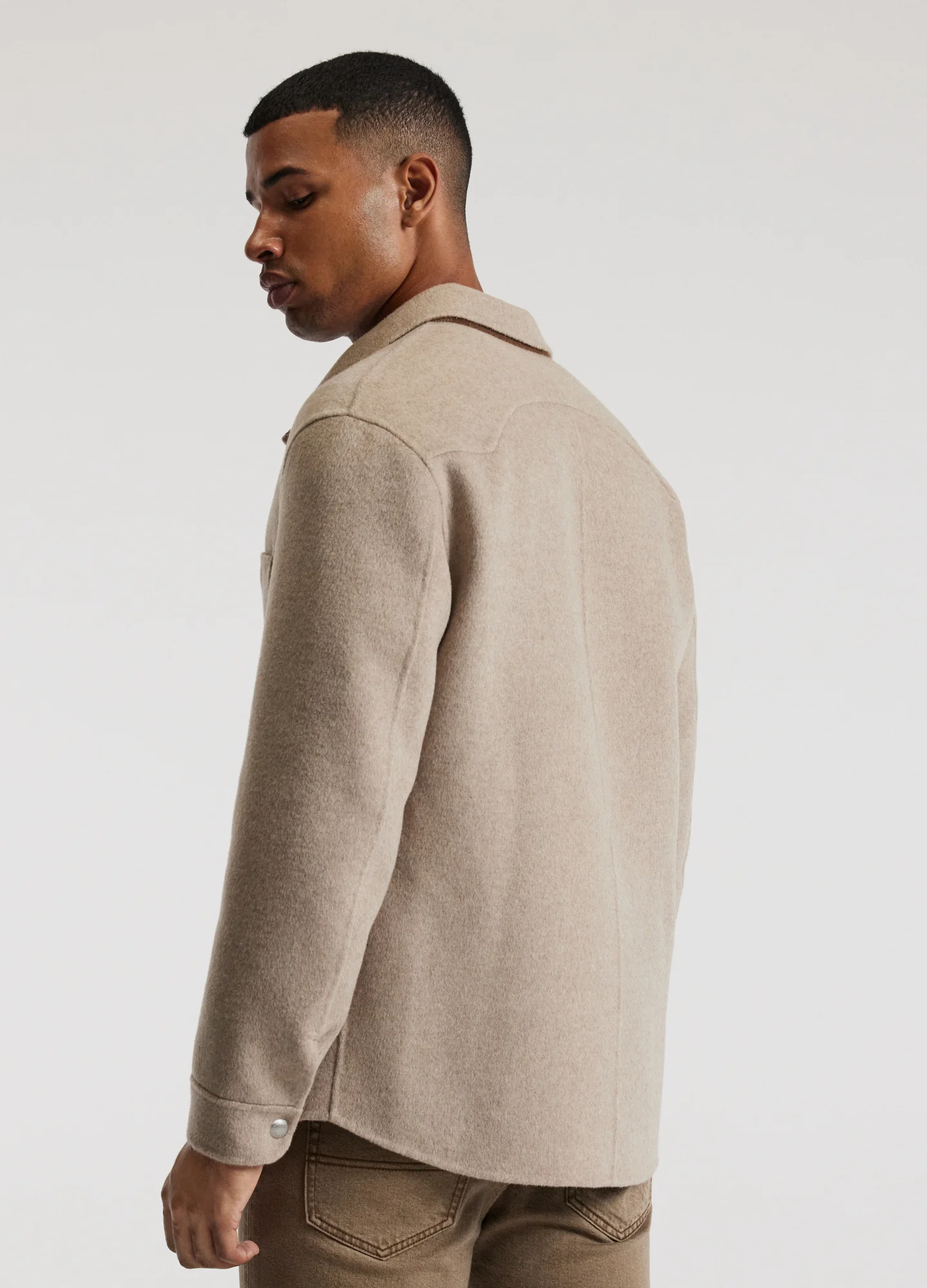 Double Face Shirt Jacket Oatmeal - Image 5