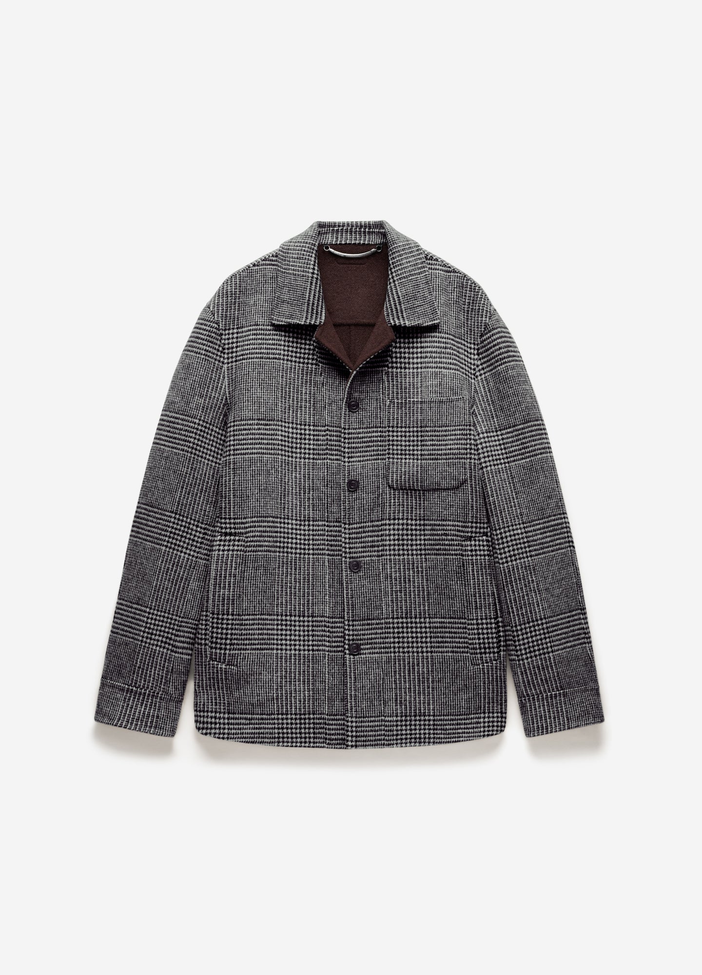 Double Faced Wool Shirt Jacket Black