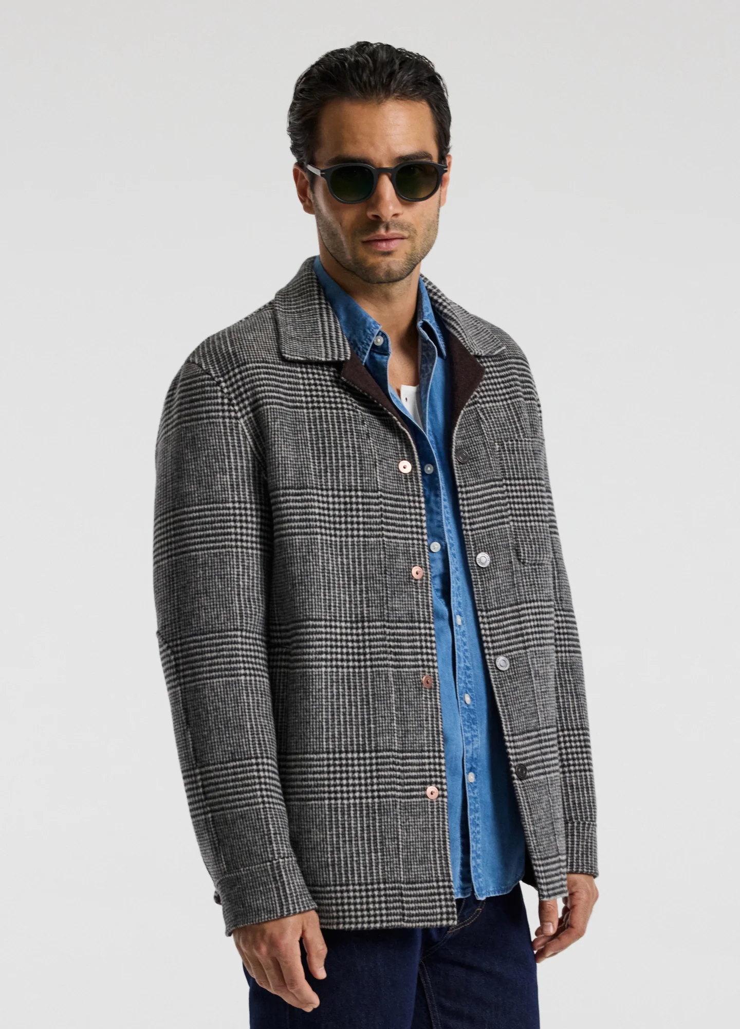 Double Faced Wool Shirt Jacket Black - Image 3