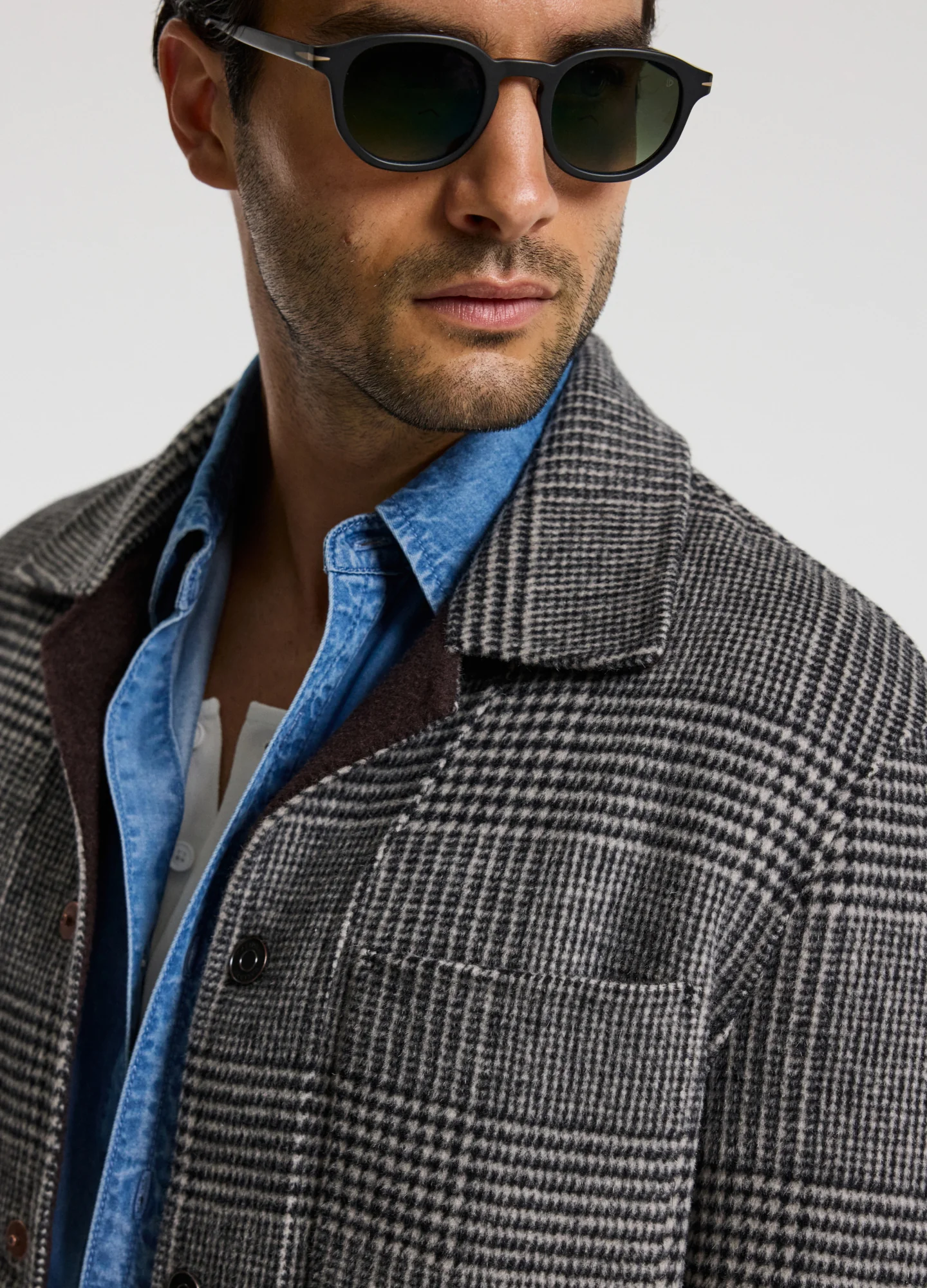 Double Faced Wool Shirt Jacket Black - Image 4